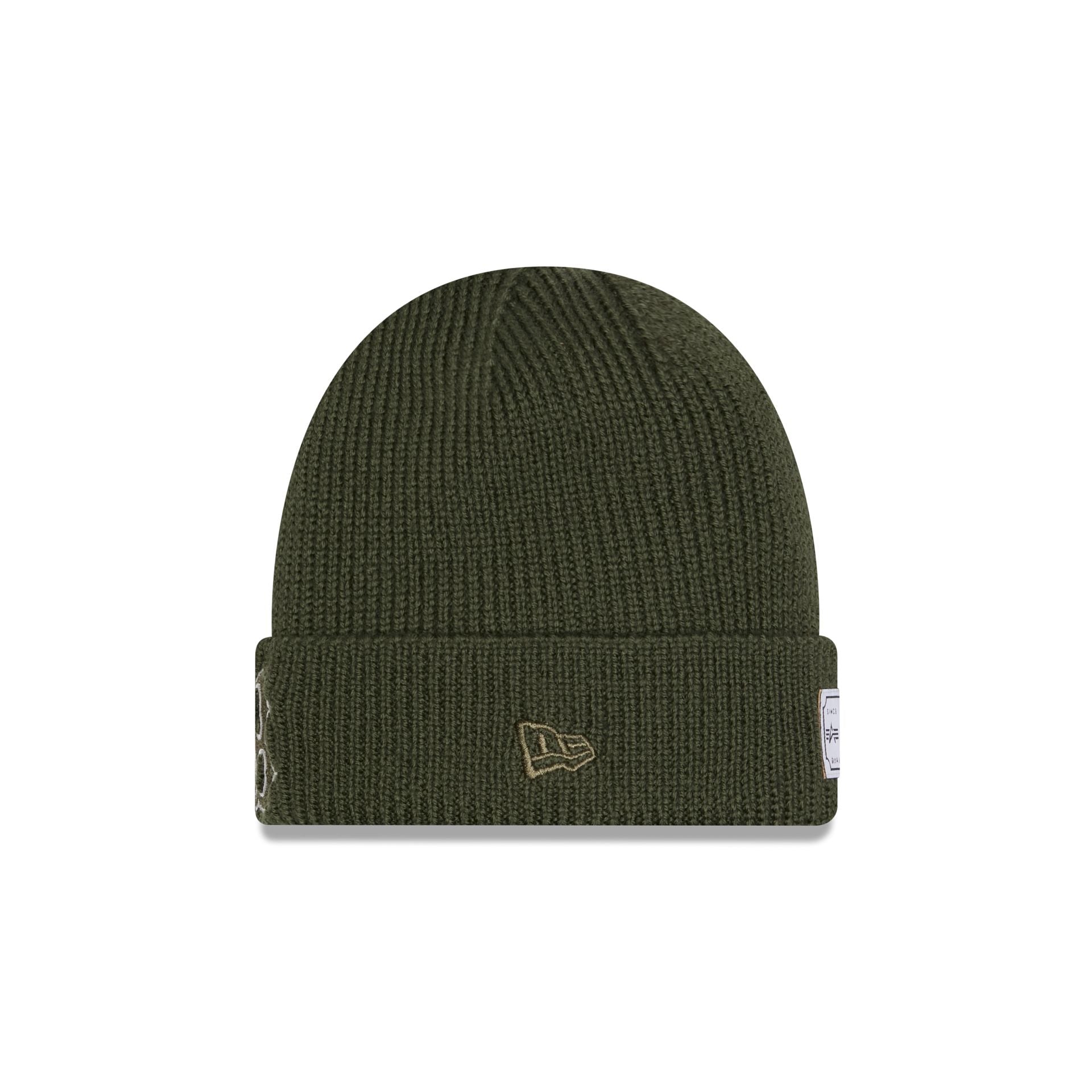 Alternative view of Alpha Industries X Boston Red Sox Olive Green Cuff Knit Hat