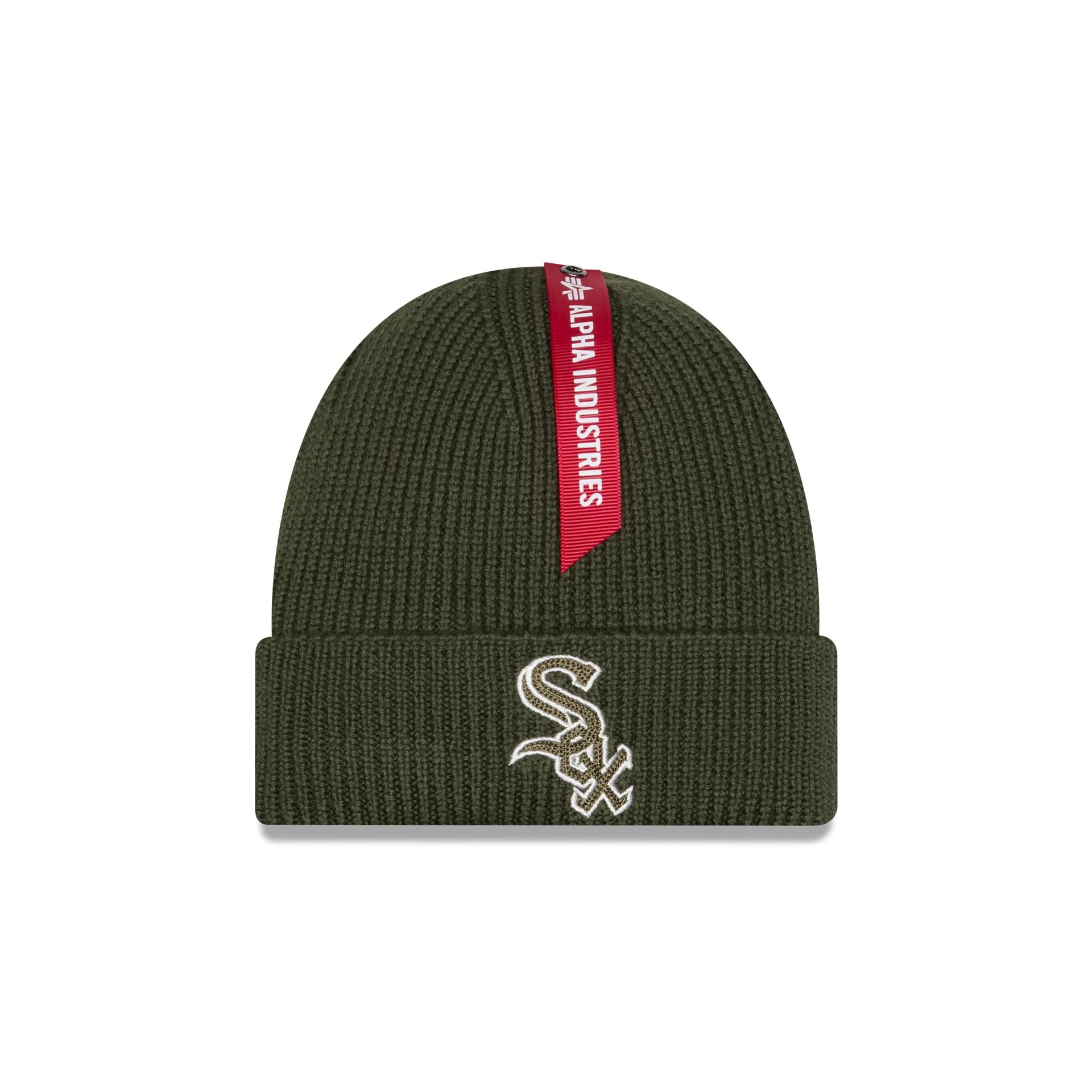Alpha Industries X Chicago White Sox Olive Green Cuff Knit Hat