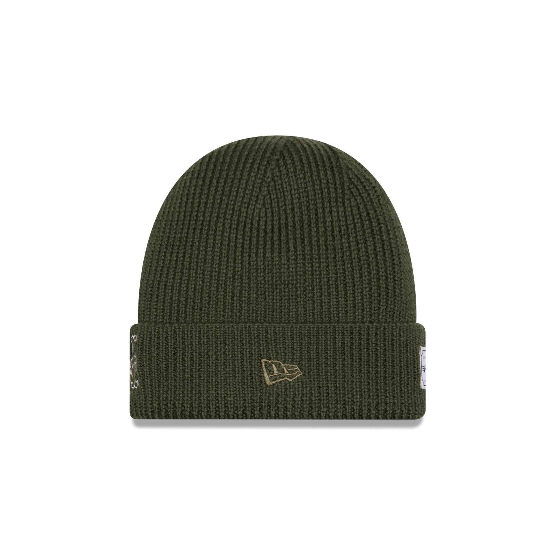 Alternative view of Alpha Industries X New York Mets Olive Green Cuff Knit Hat