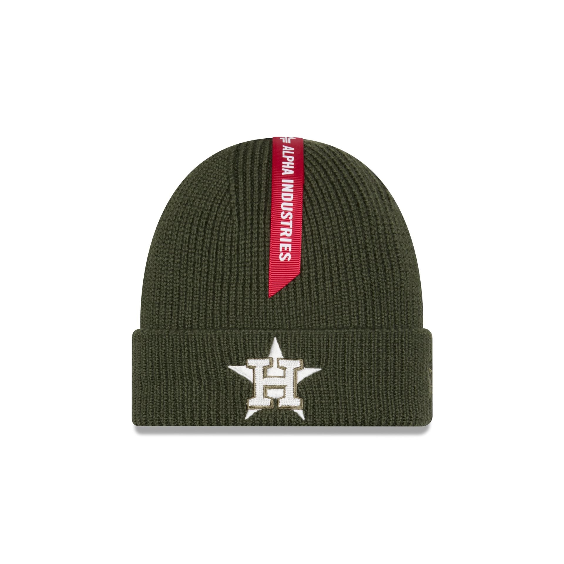 Alpha Industries X Houston Astros Olive Green Cuff Knit Hat
