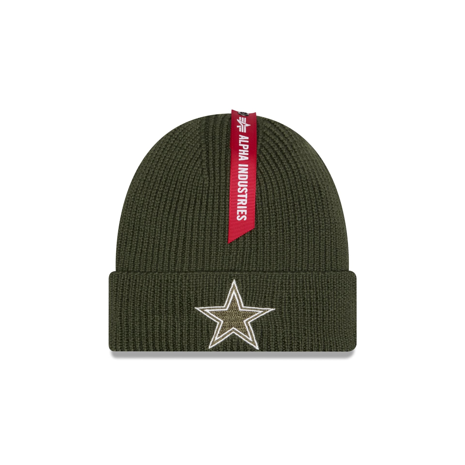 Alpha Industries X Dallas Cowboys Olive Green Cuff Knit Hat
