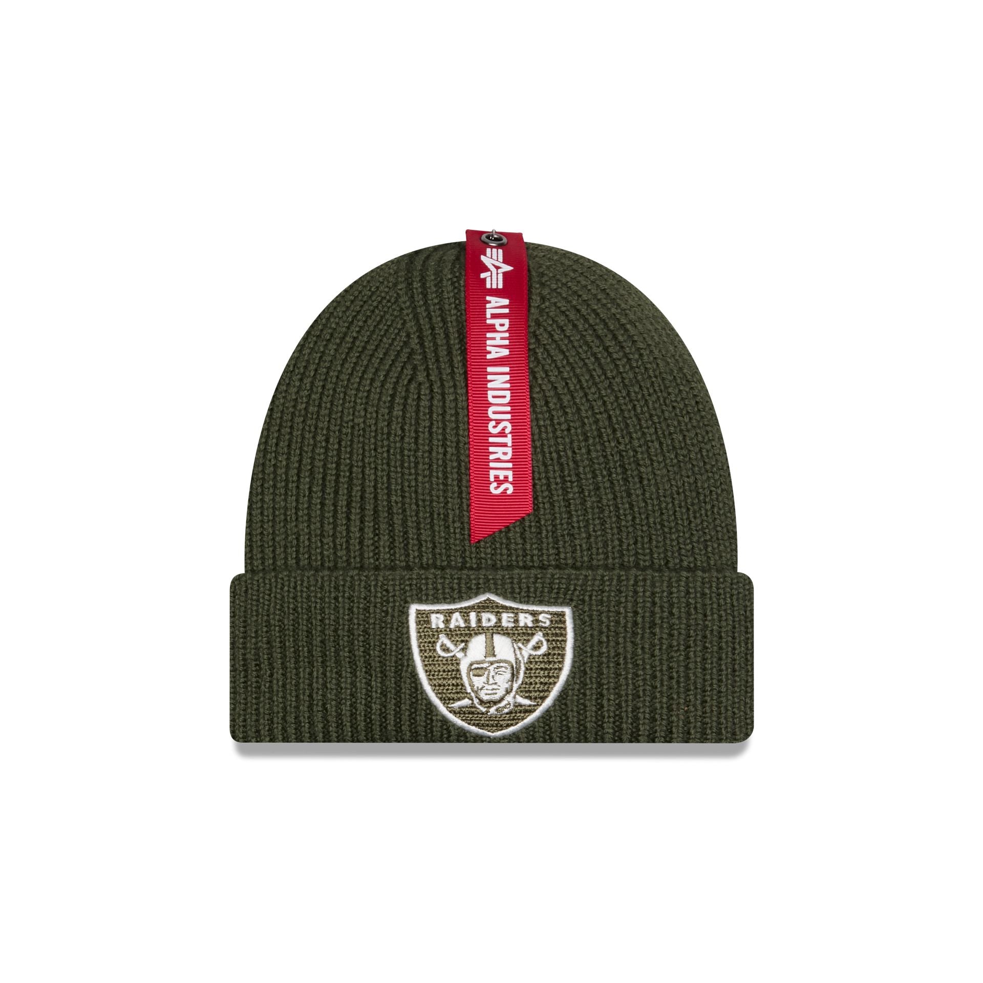 Alpha Industries X Las Vegas Raiders Olive Green Cuff Knit Hat