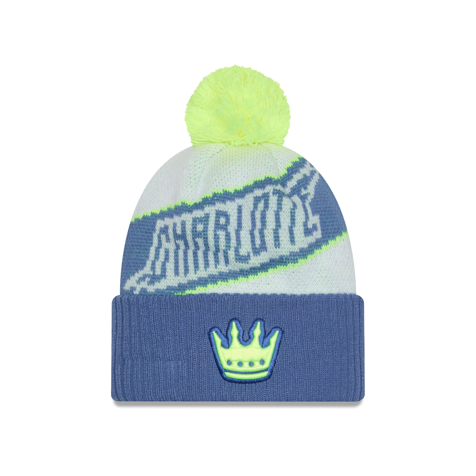 Charlotte Fc 2025 Jersey Hook White Pom Knit Hat