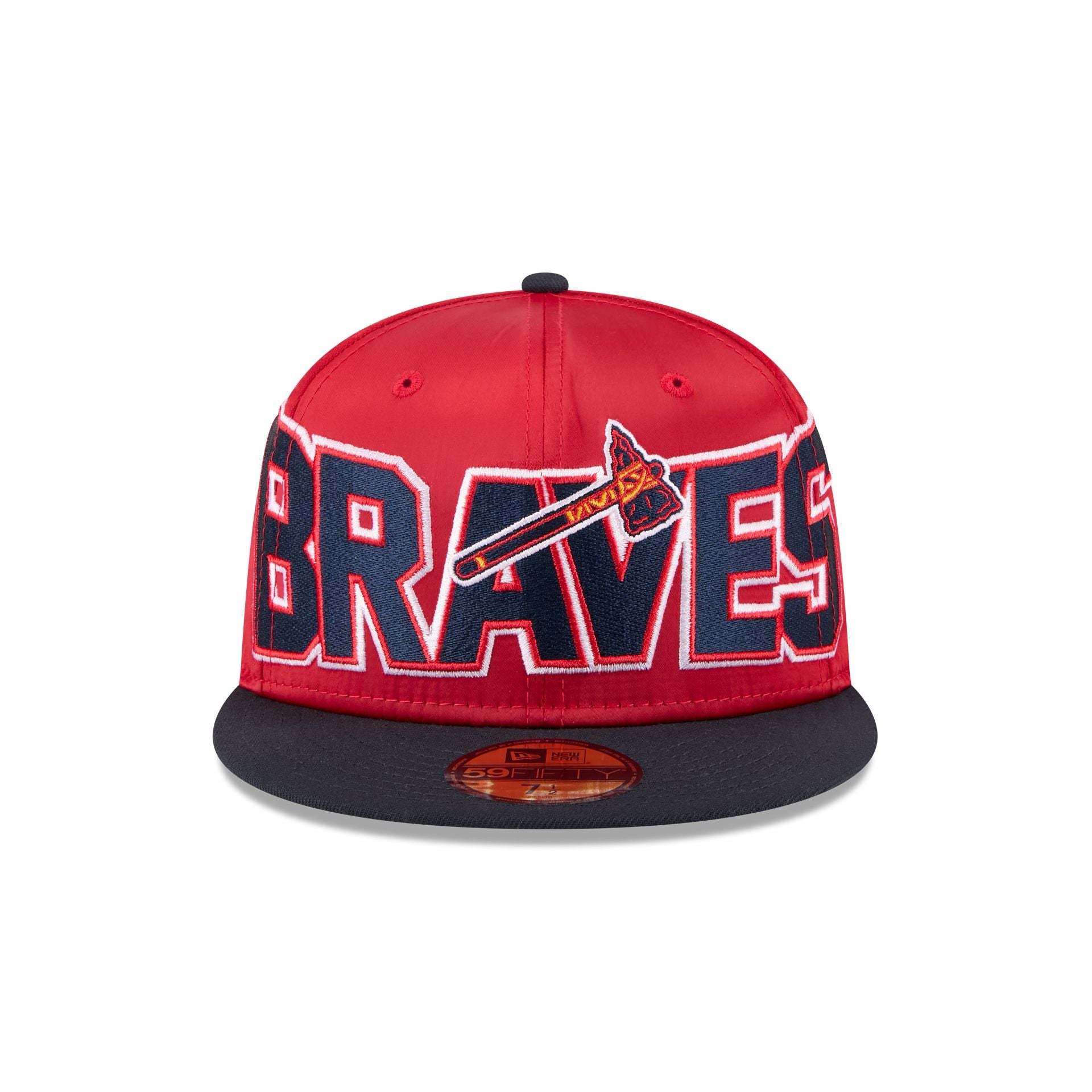 Alternative view of Atlanta Braves Bold Satin 59Fifty Fitted Hat