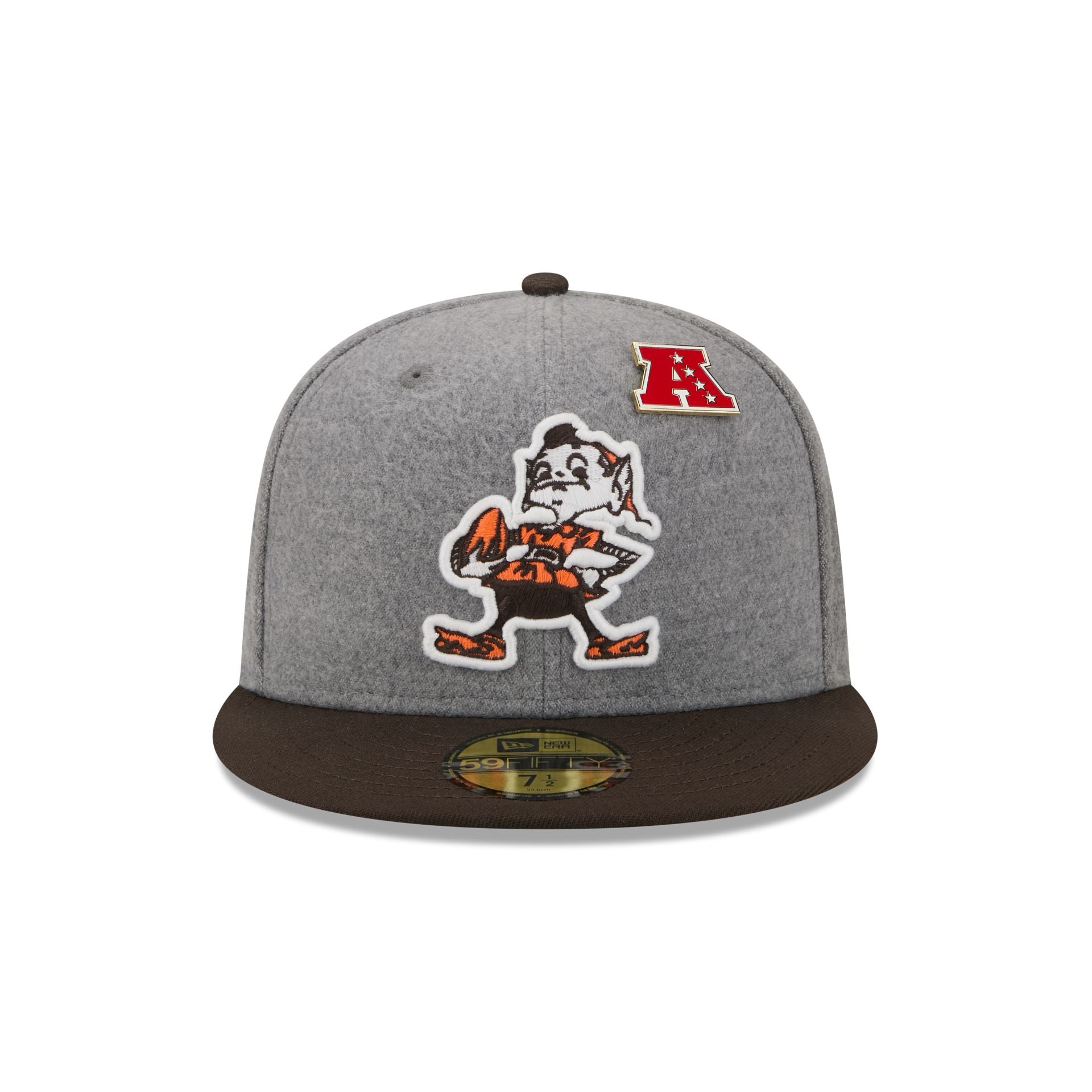 Alternative view of Cleveland Browns Heather Gray Wool 59Fifty Fitted Hat
