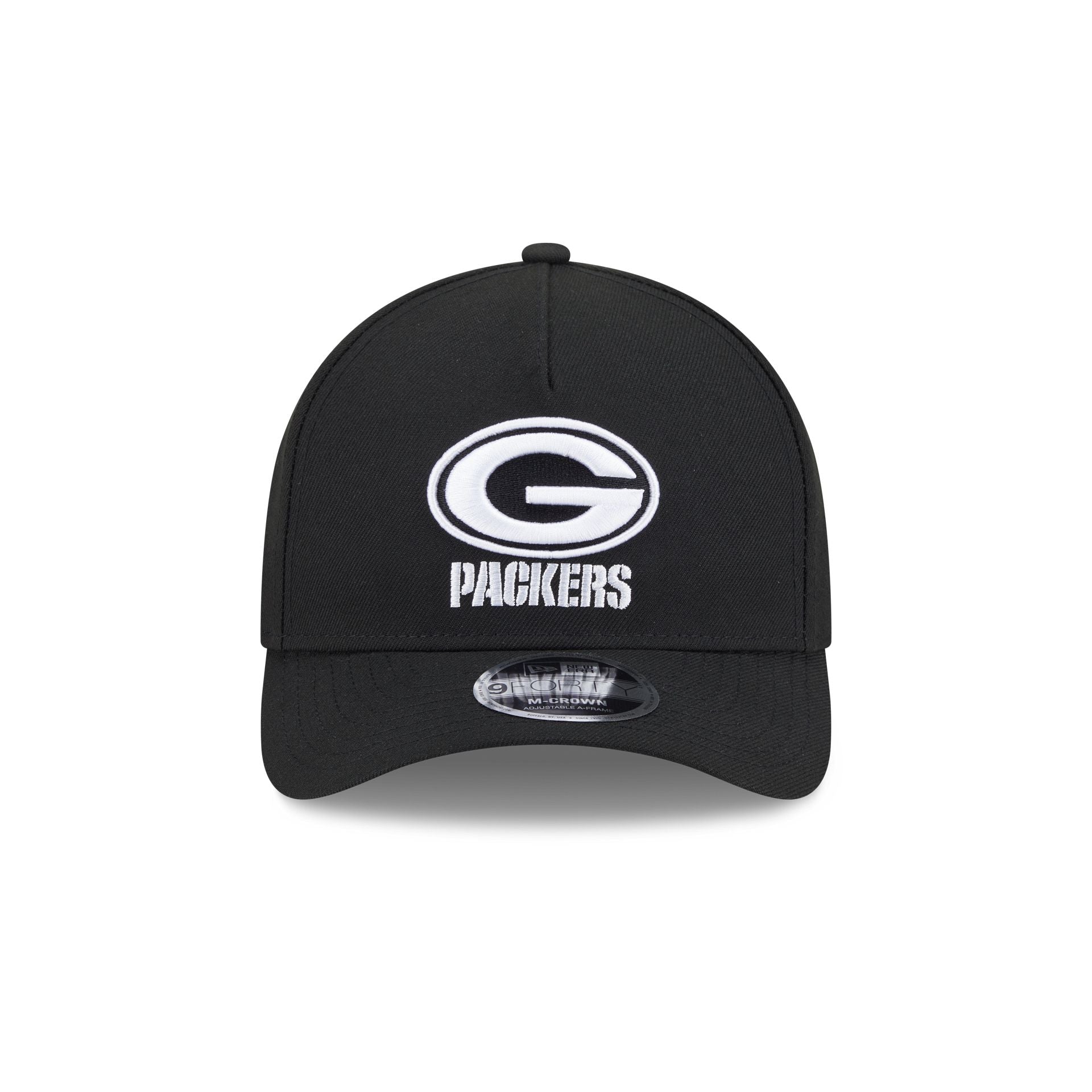 Alternative view of Green Bay Packers Black & White 9Forty M-Crown A-Frame Snapback Hat