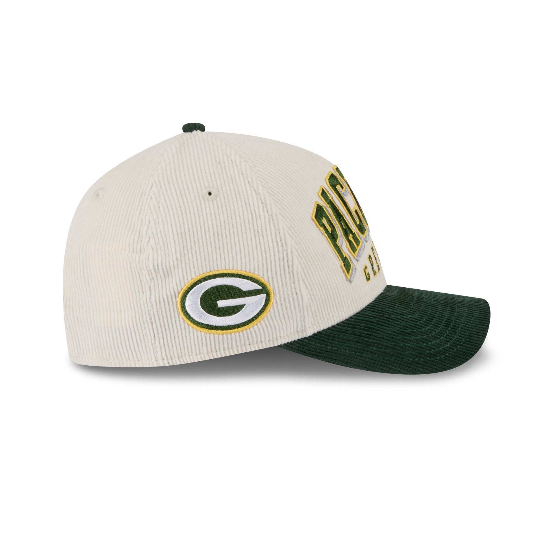 Green Bay Packers Stacked Corduroy 9Forty M-Crown A-Frame Snapback Hat - Image 4