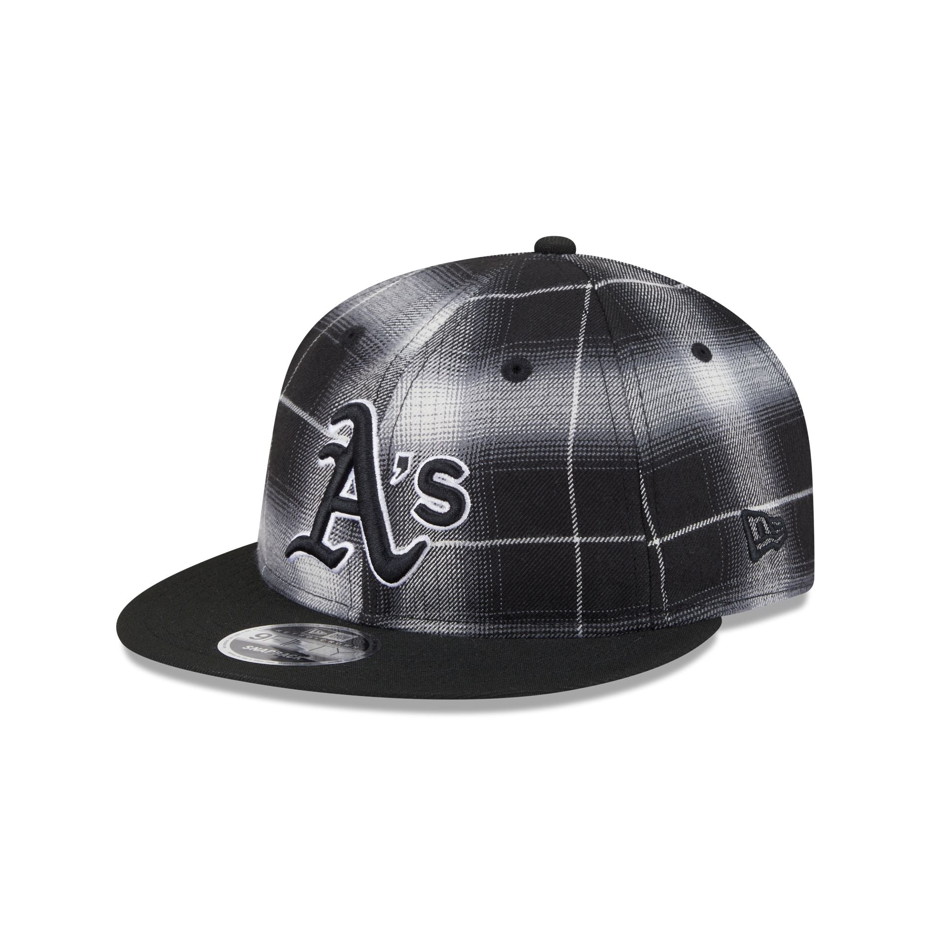 Athletics Black And White Plaid Retro Crown 9Fifty Snapback Hat