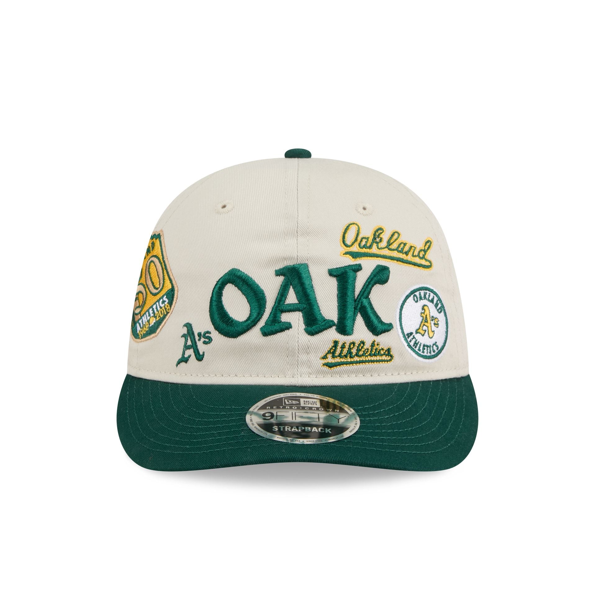 Alternative view of Athletics Scattered Patches Retro Crown 9Fifty Snapback Hat