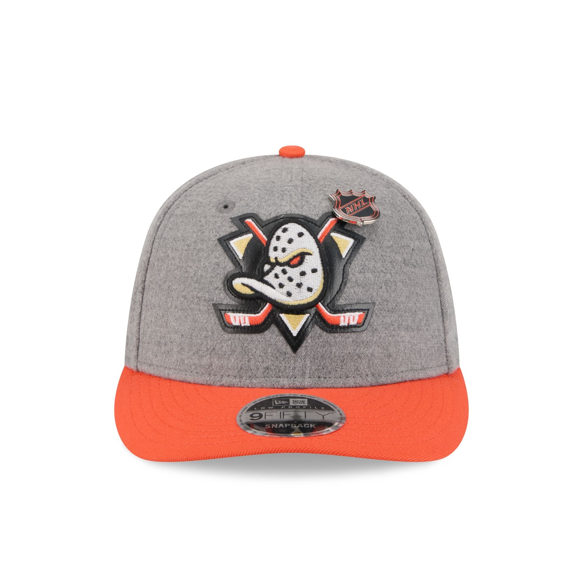 Alternative view of Anaheim Ducks Heather Gray Wool Low Profile 9Fifty Snapback Hat