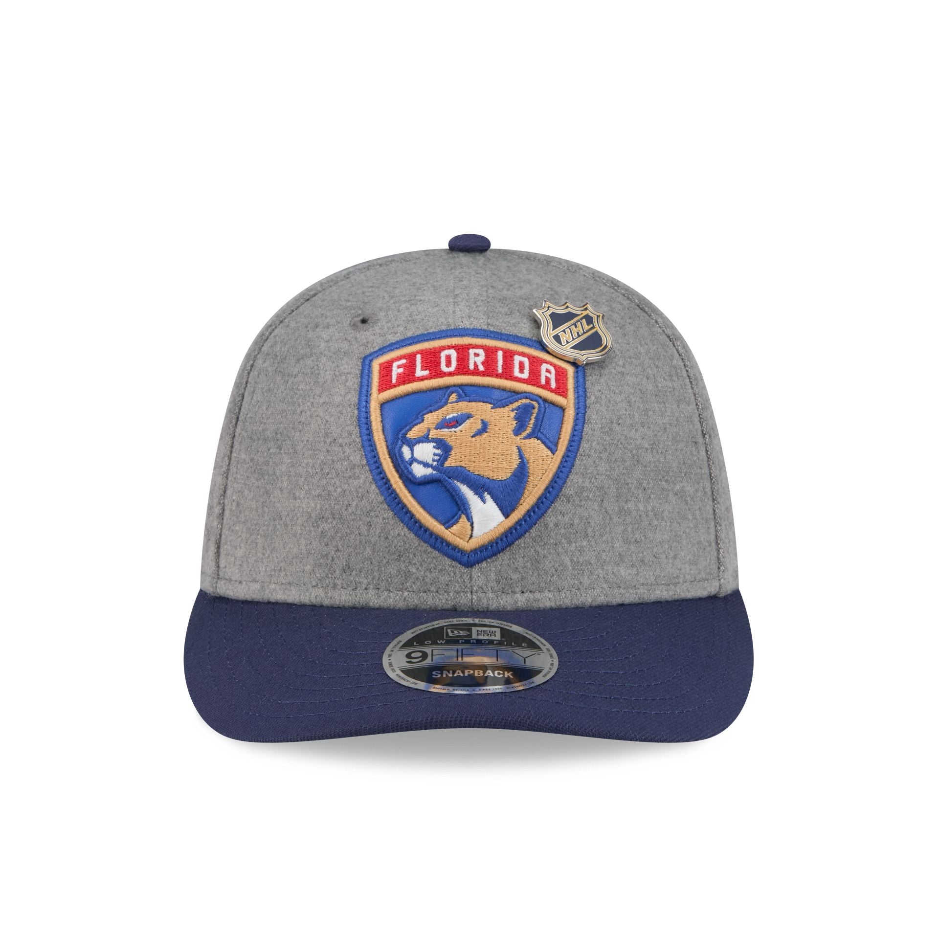 Alternative view of Florida Panthers Heather Gray Wool Low Profile 9Fifty Snapback Hat