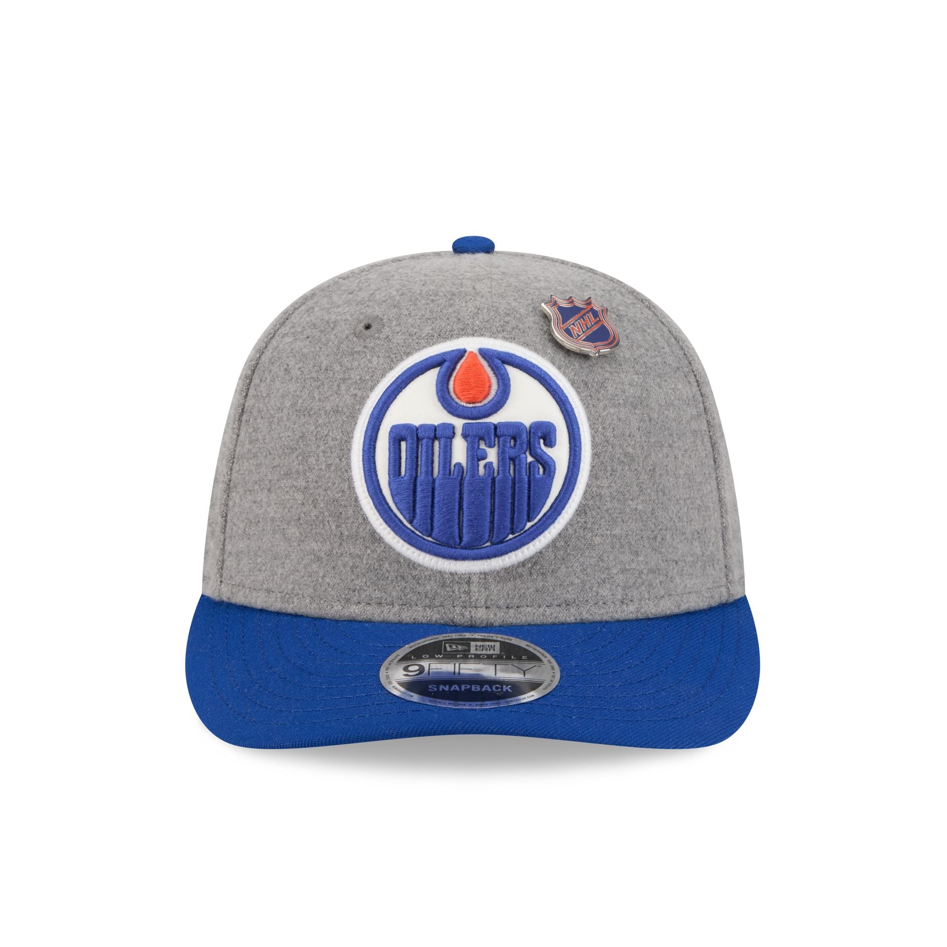 Alternative view of Edmonton Oilers Heather Gray Wool Low Profile 9Fifty Snapback Hat