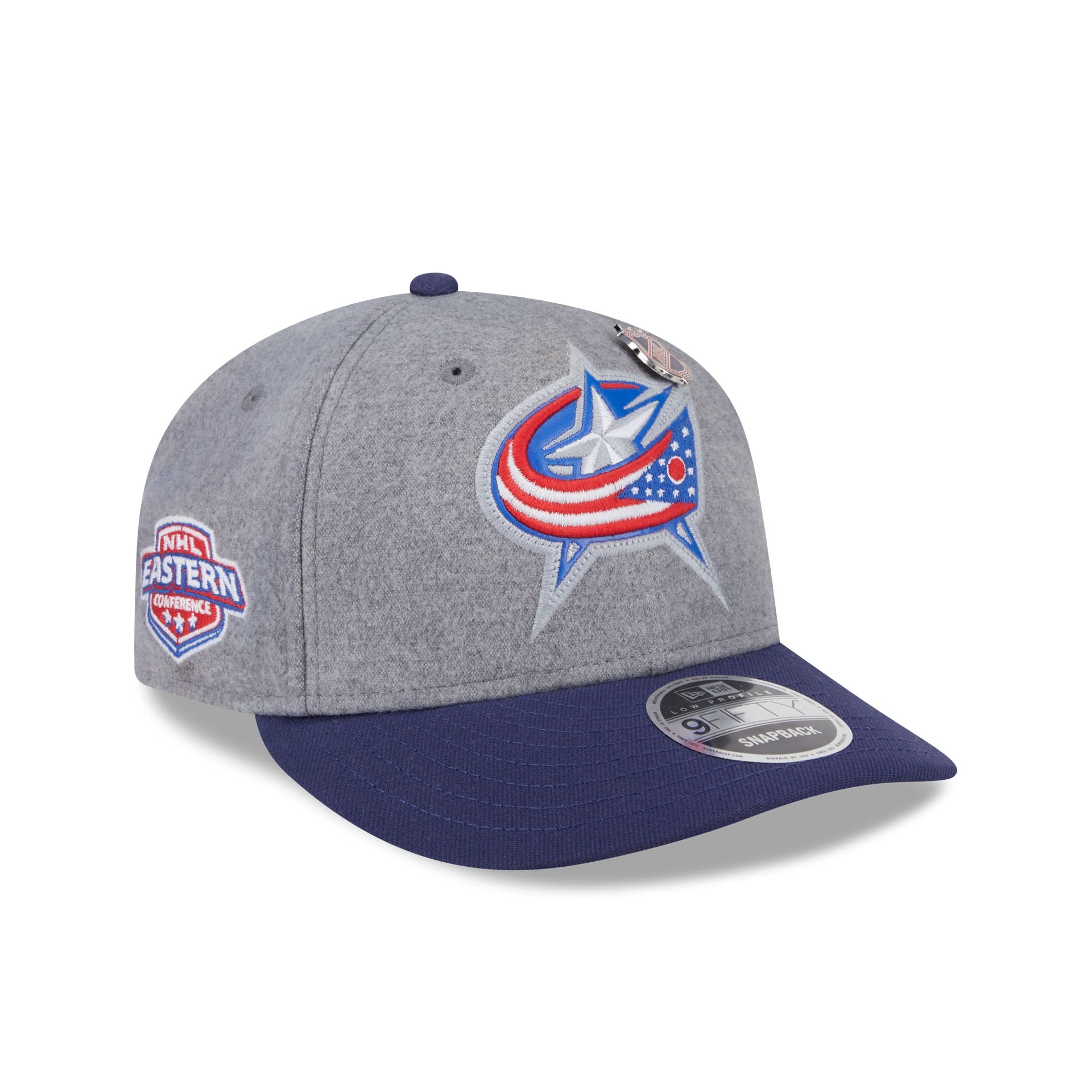 Columbus Blue Jackets Heather Gray Wool Low Profile 9Fifty Snapback Hat
