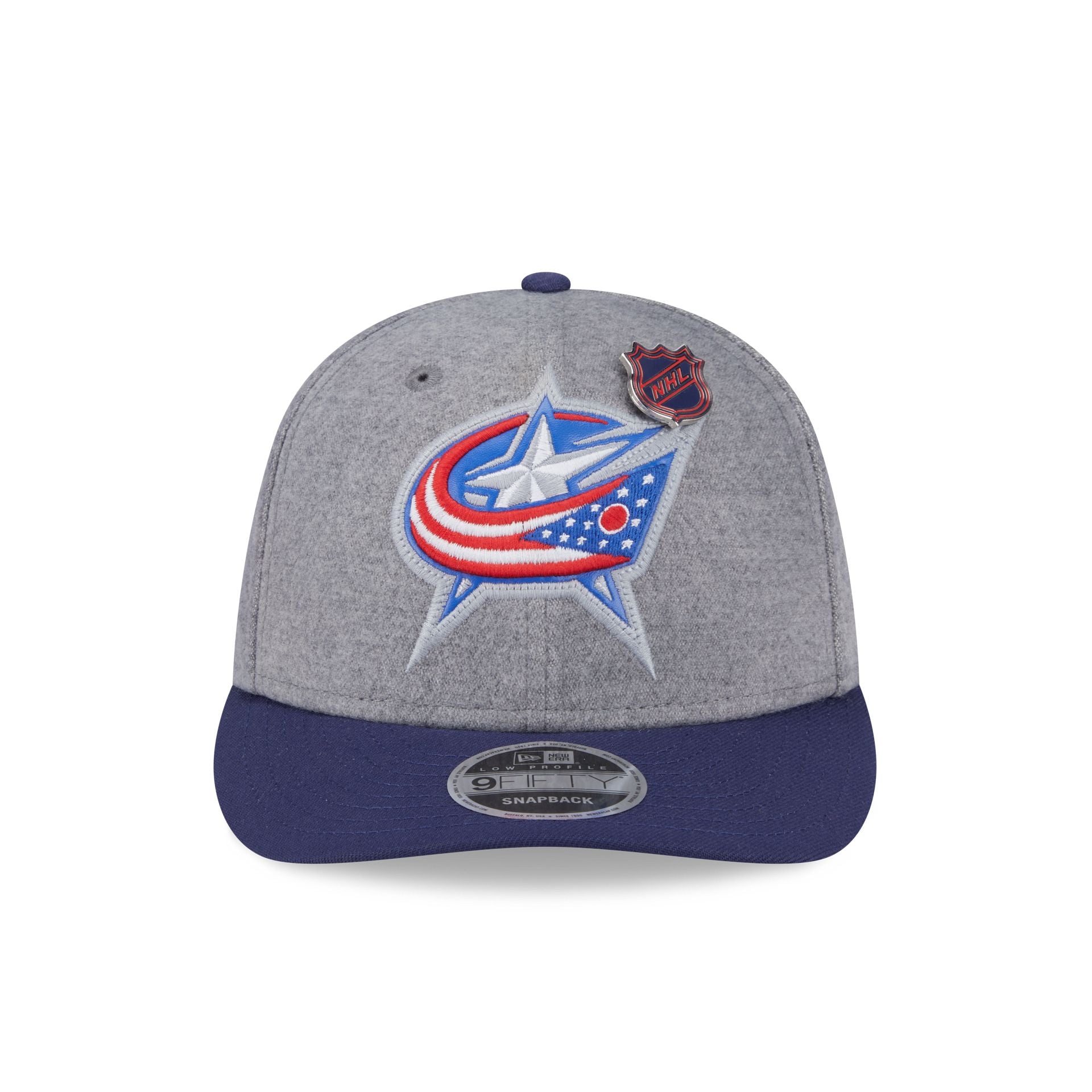 Alternative view of Columbus Blue Jackets Heather Gray Wool Low Profile 9Fifty Snapback Hat
