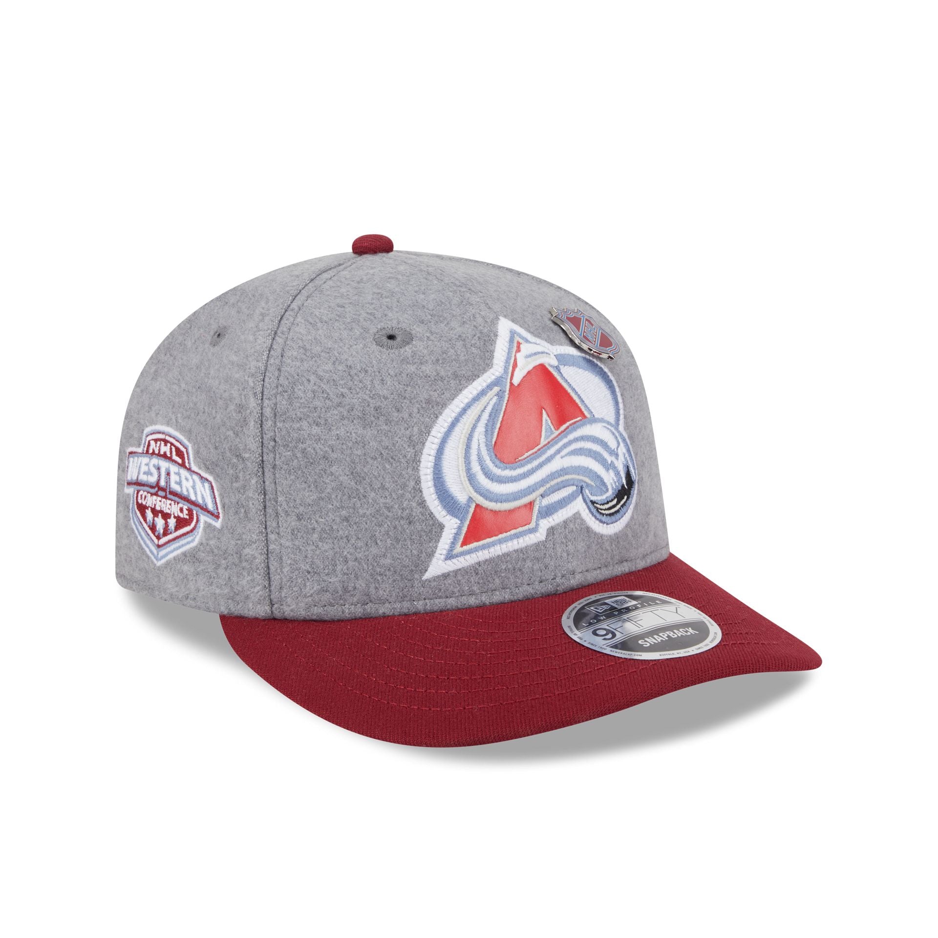 Colorado Avalanche Heather Gray Wool Low Profile 9Fifty Snapback Hat
