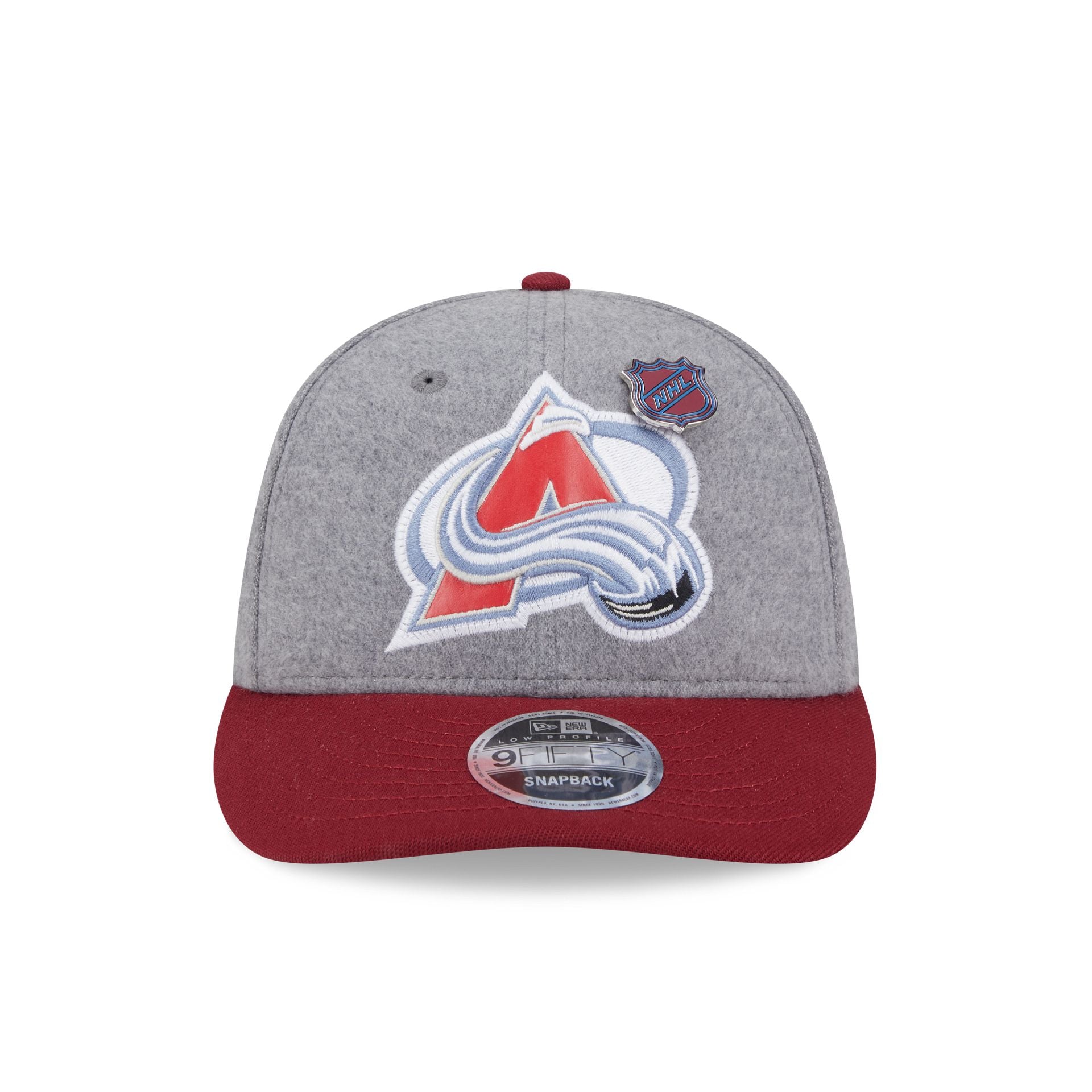 Alternative view of Colorado Avalanche Heather Gray Wool Low Profile 9Fifty Snapback Hat