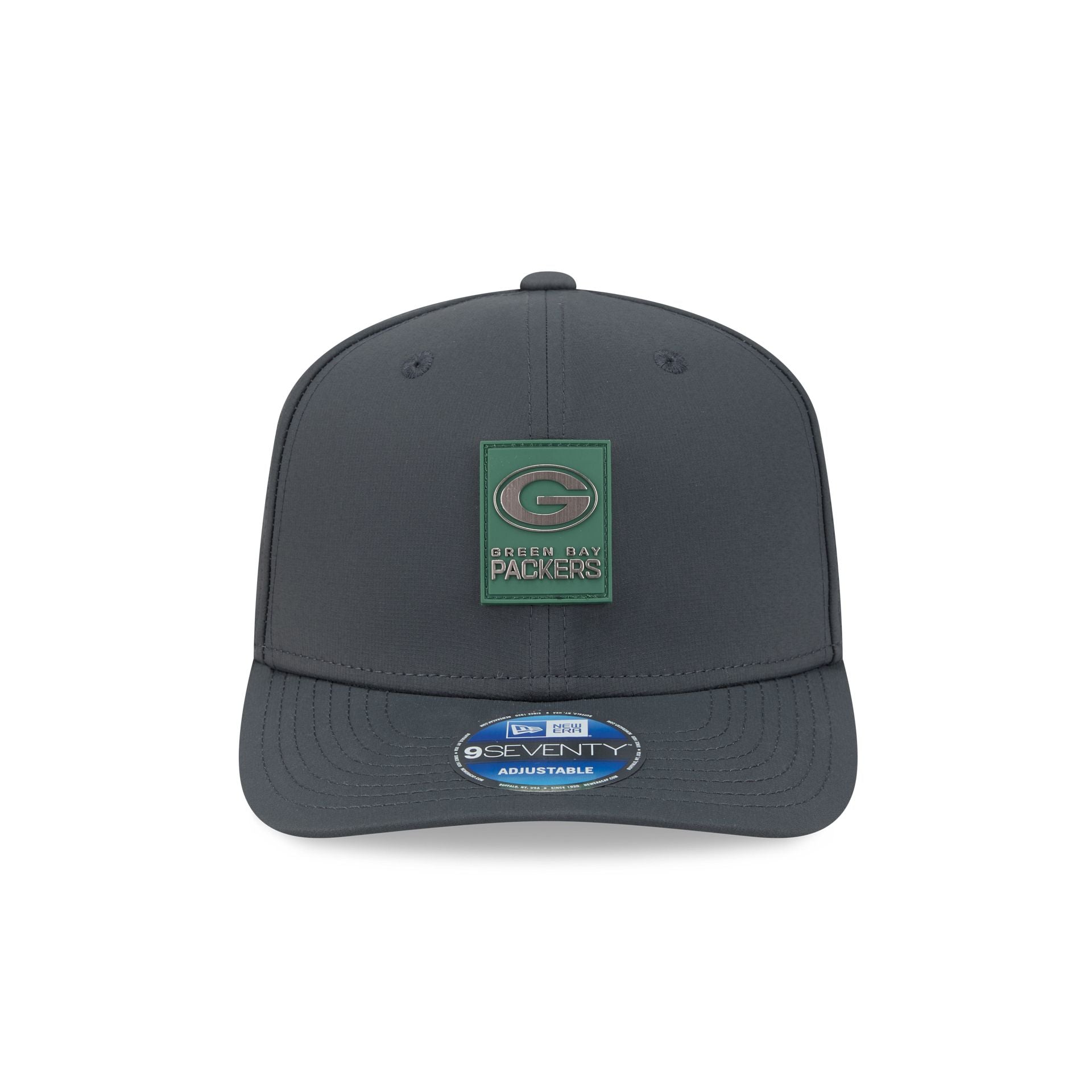 Alternative view of Green Bay Packers 2025 Sideline Cold Weather Steel Clouds 9Seventy Stretch-Snap Hat