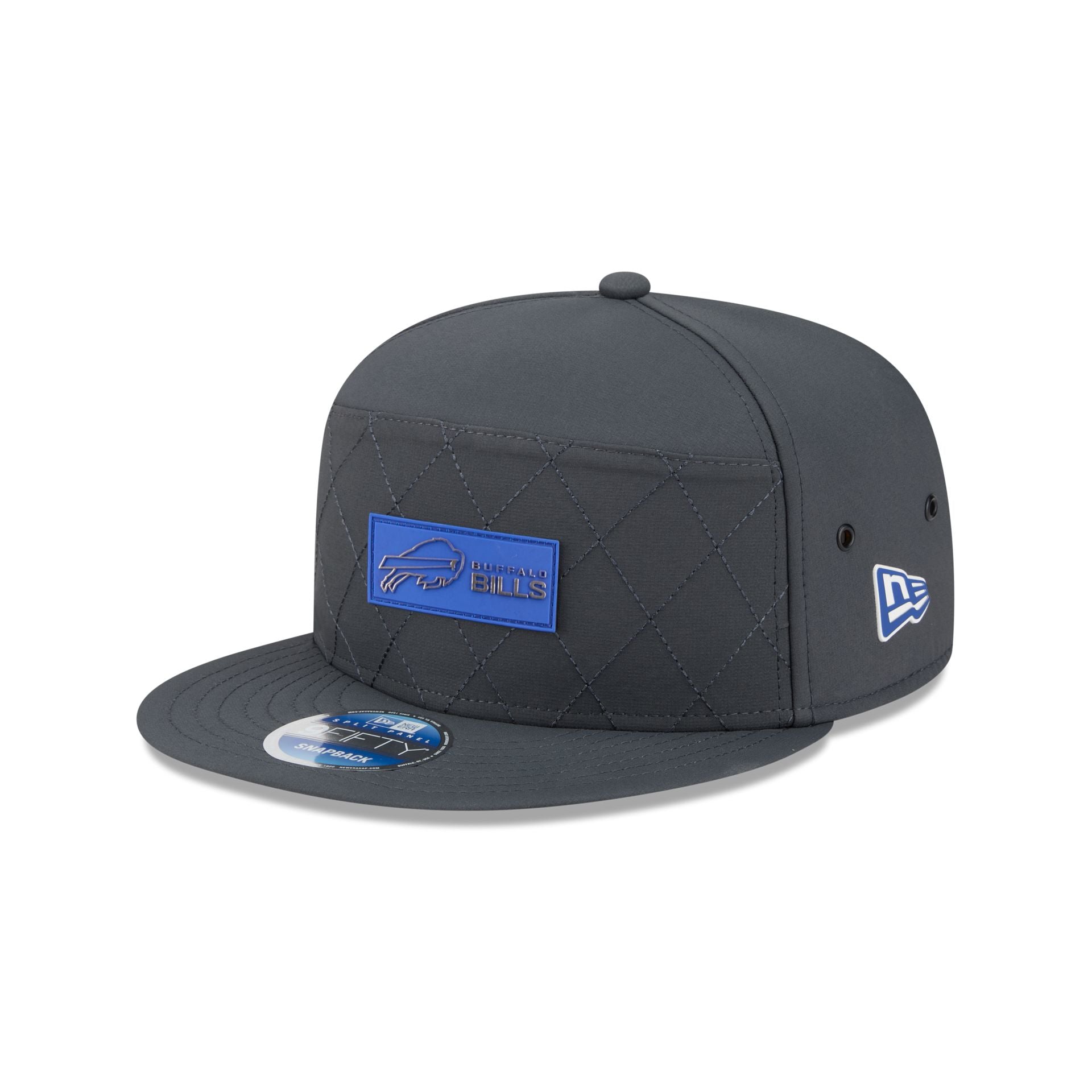 Buffalo Bills 2025 Sideline Cold Weather Steel Clouds Split Panel 9Fifty Snapback Hat