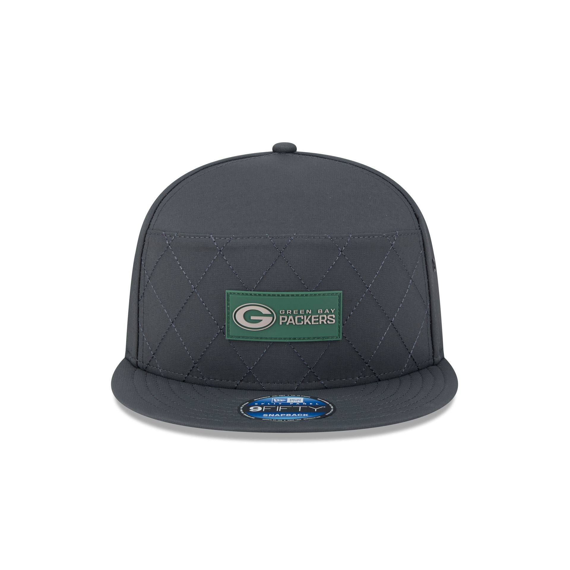 Alternative view of Green Bay Packers 2025 Sideline Cold Weather Steel Clouds Split Panel 9Fifty Snapback Hat
