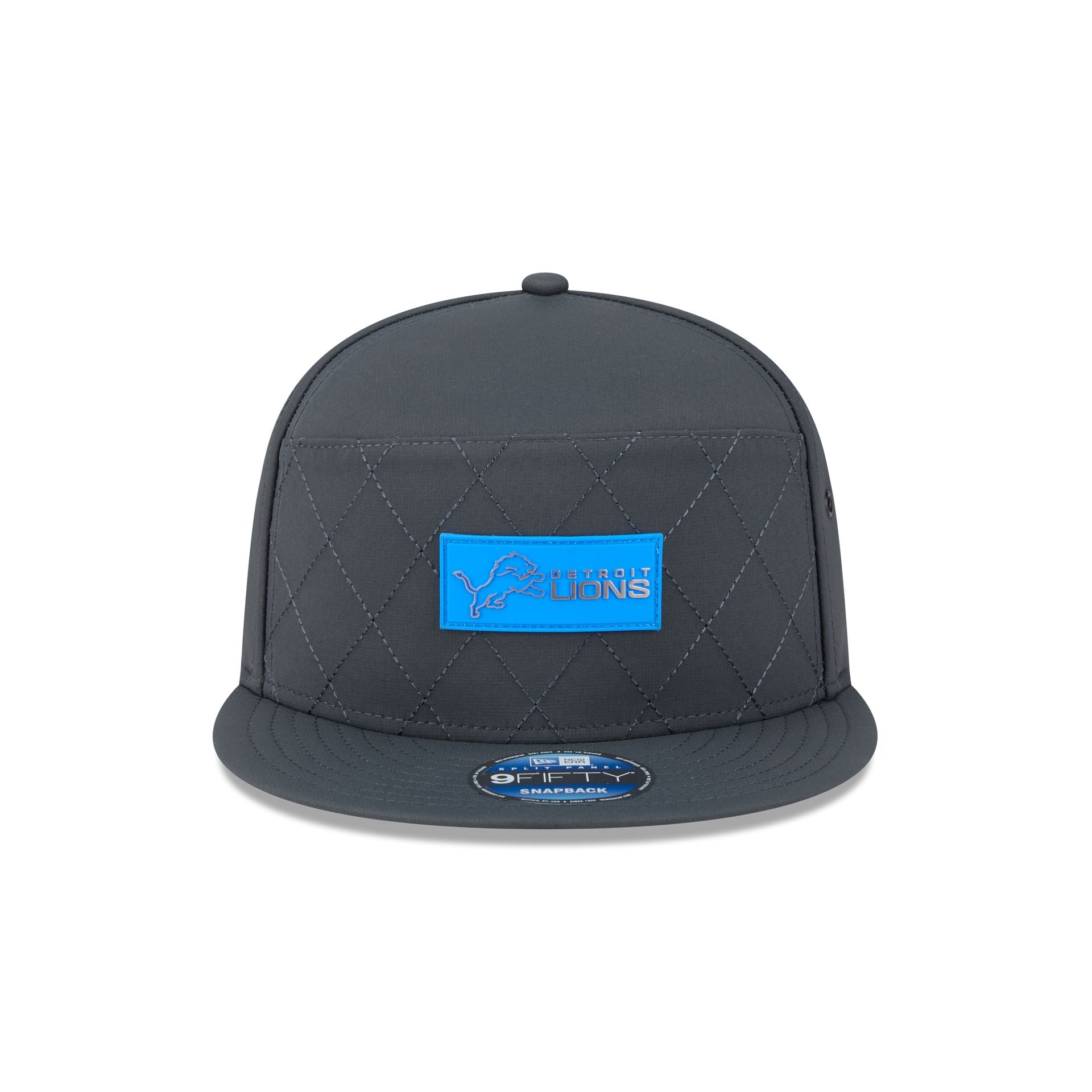 Alternative view of Detroit Lions 2025 Sideline Cold Weather Steel Clouds Split Panel 9Fifty Snapback Hat