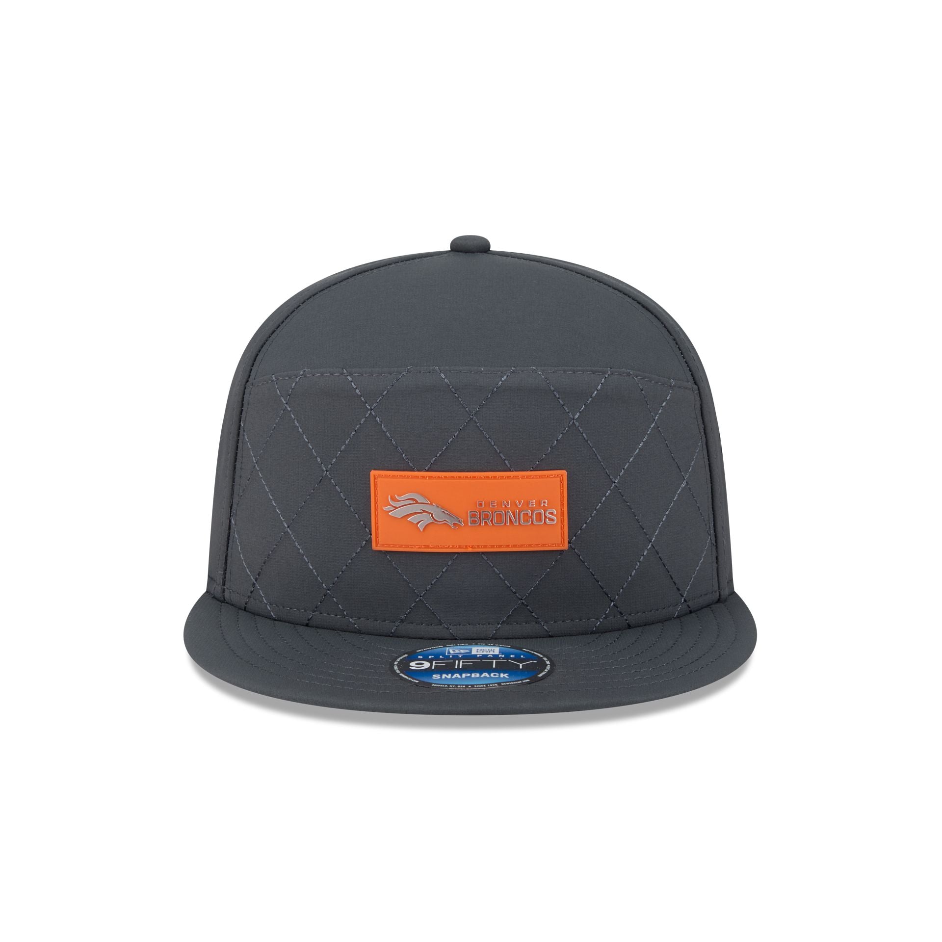 Alternative view of Denver Broncos 2025 Sideline Cold Weather Steel Clouds Split Panel 9Fifty Snapback Hat