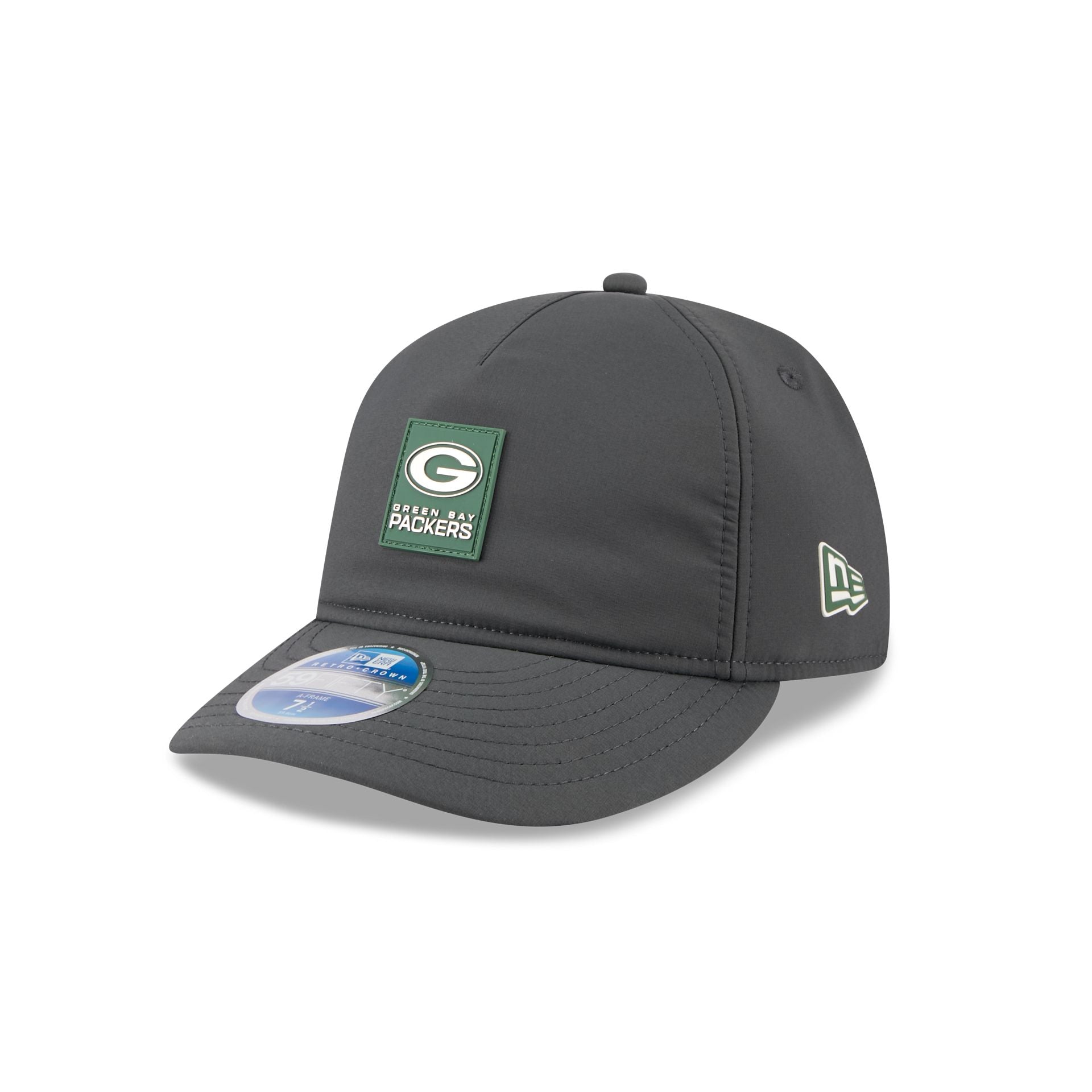 Green Bay Packers 2025 Sideline Cold Weather Steel Clouds Retro Crown 59Fifty A-Frame Fitted Hat