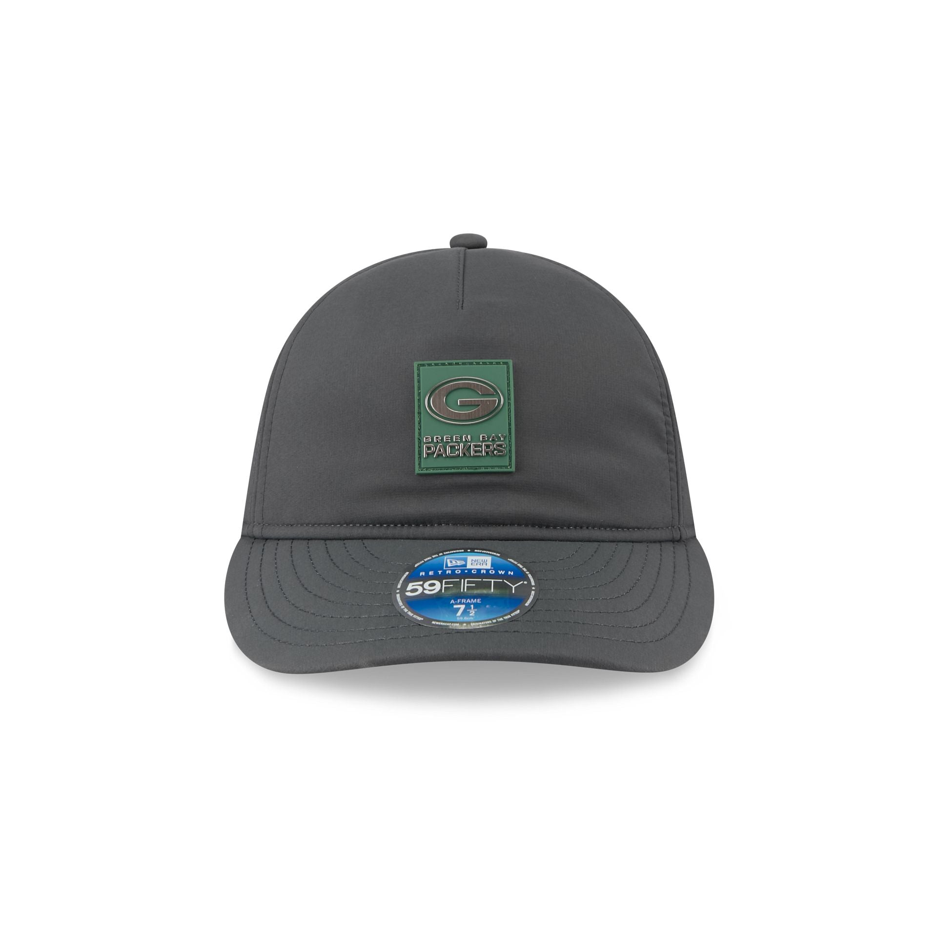 Alternative view of Green Bay Packers 2025 Sideline Cold Weather Steel Clouds Retro Crown 59Fifty A-Frame Fitted Hat