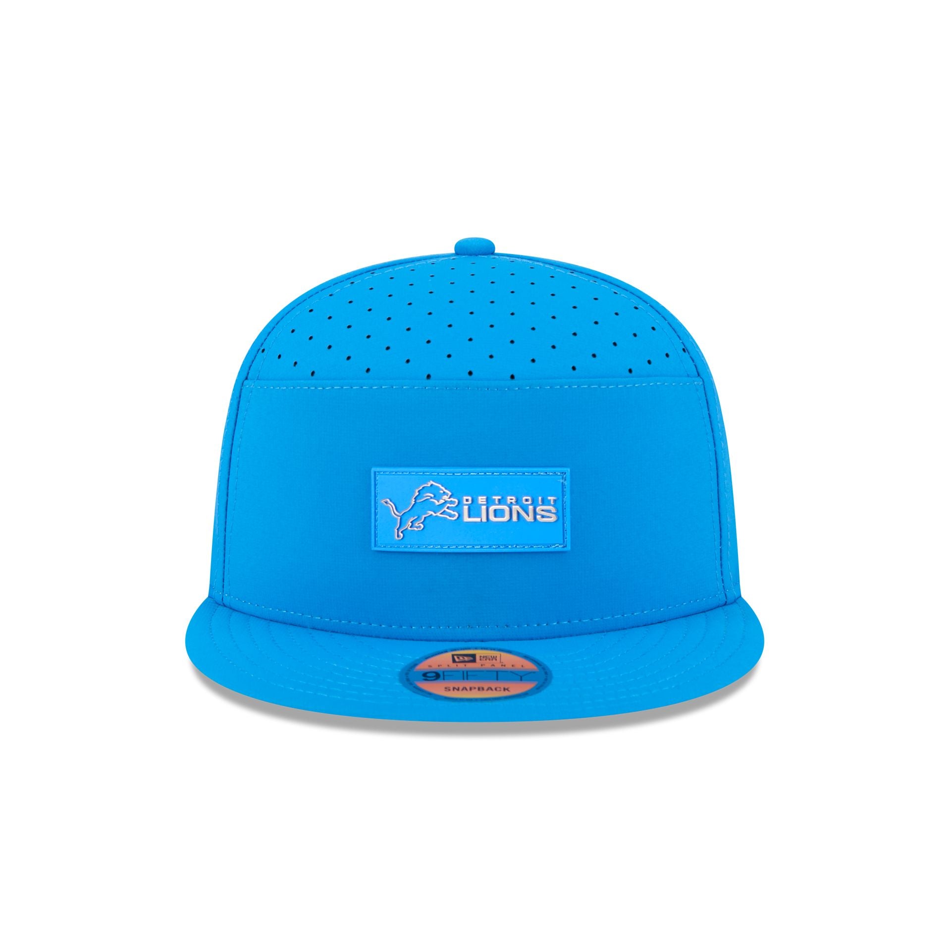 Alternative view of Detroit Lions 2025 Sideline Hot Weather Split Panel 9Fifty Snapback Hat