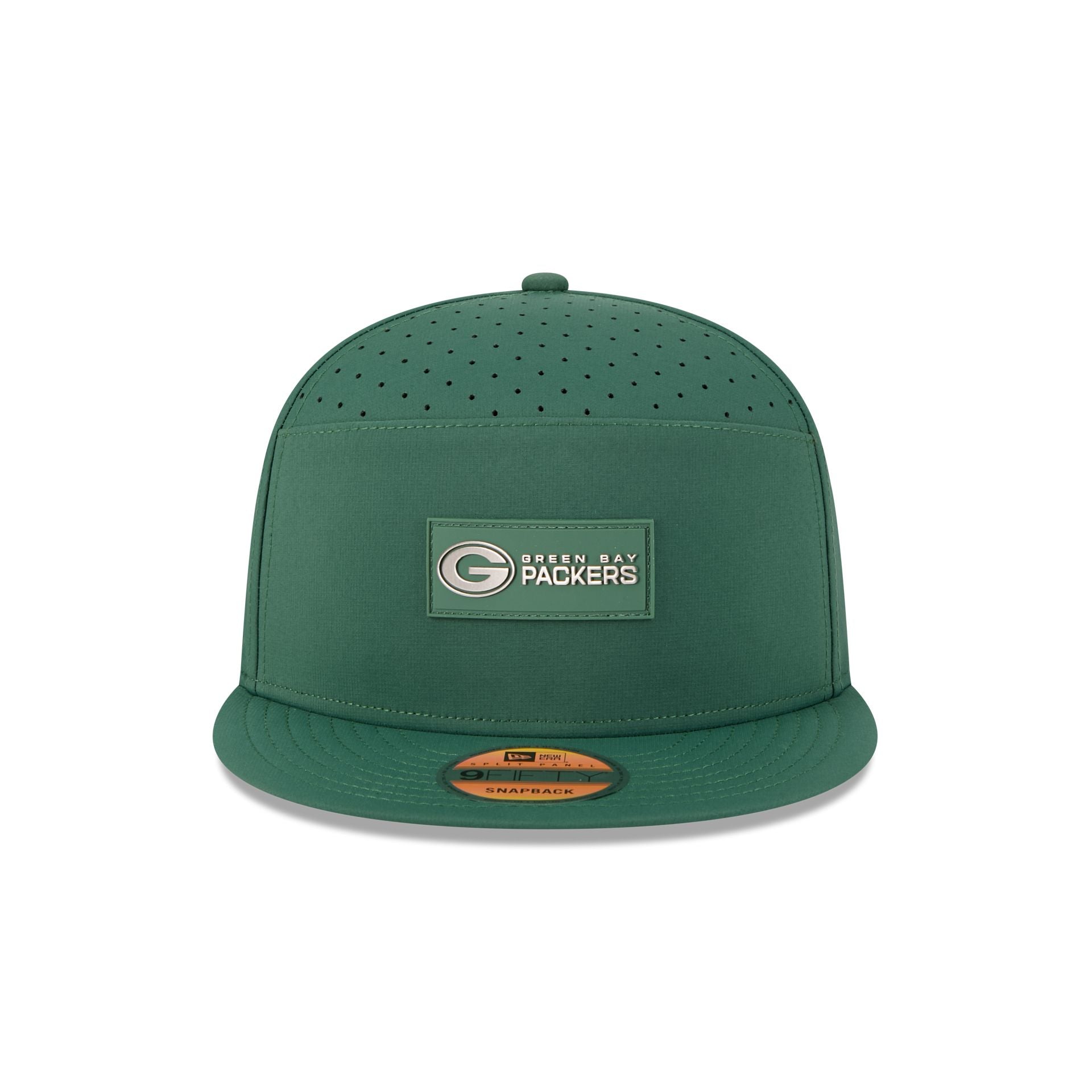 Alternative view of Green Bay Packers 2025 Sideline Hot Weather Split Panel 9Fifty Snapback Hat