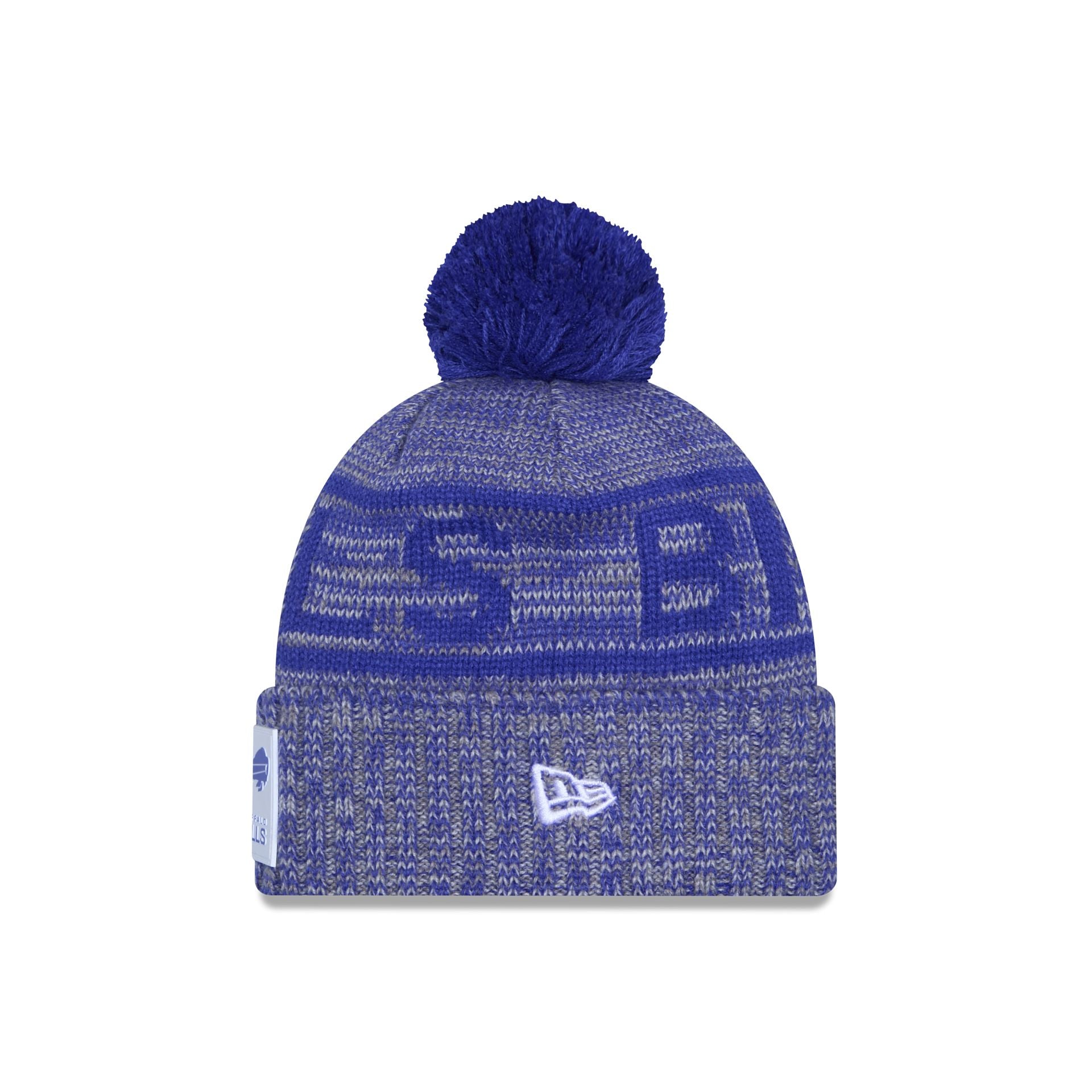Alternative view of Buffalo Bills 2025 Sideline Cold Weather Gray Pom Knit Hat