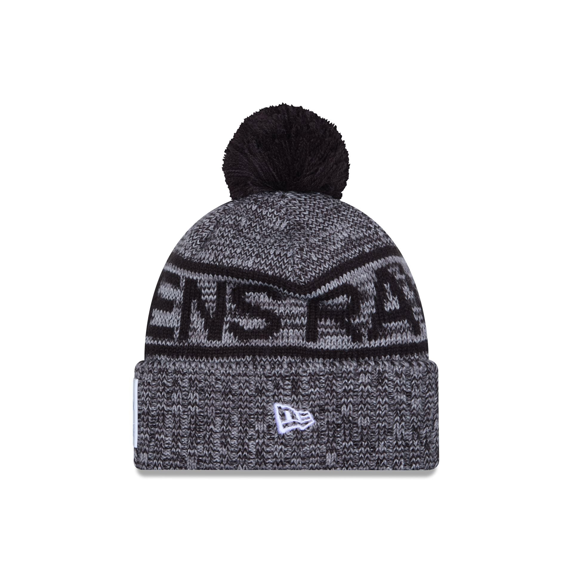 Alternative view of Baltimore Ravens 2025 Sideline Cold Weather Gray Pom Knit Hat