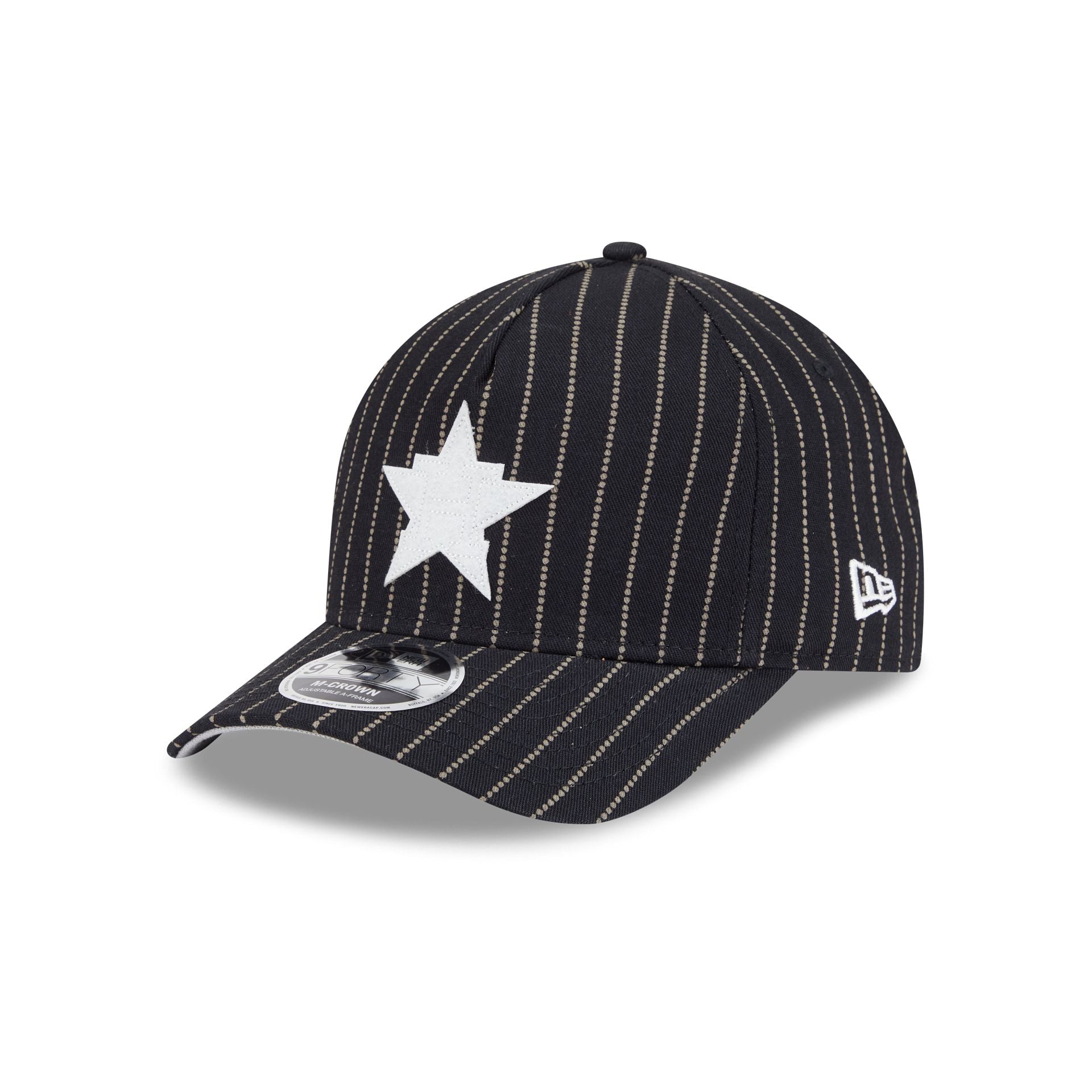 Houston Astros Dotted Pinstripe 9Forty M-Crown A-Frame Adjustable Hat