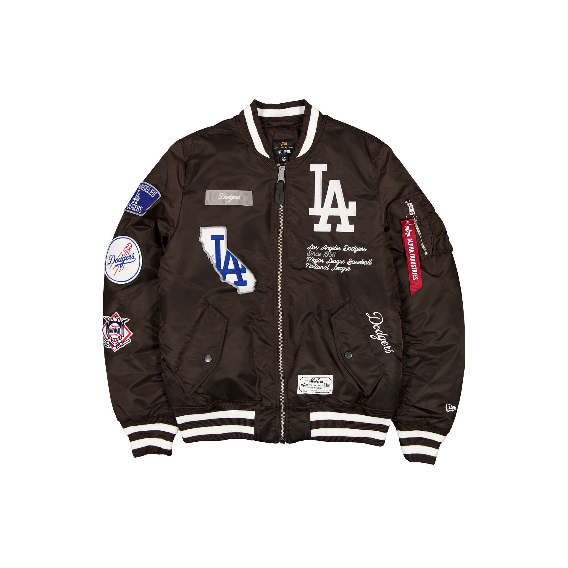 Alpha Industries X Los Angeles Dodgers Brown Ma-1 Bomber Jacket