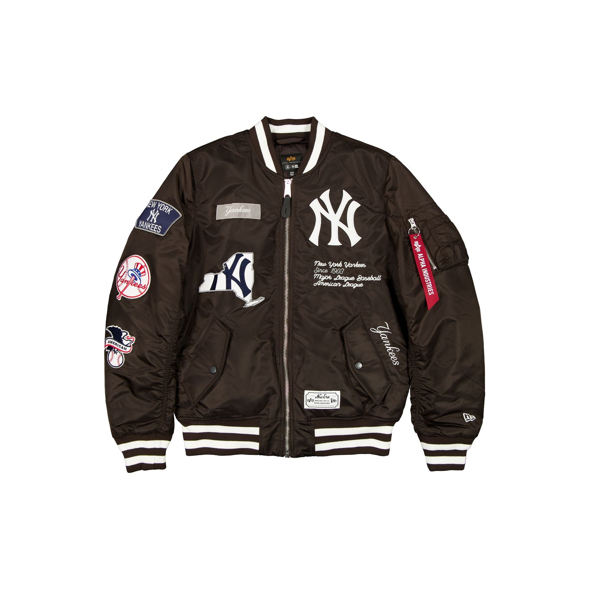 Alpha Industries X New York Yankees Brown Ma-1 Bomber Jacket