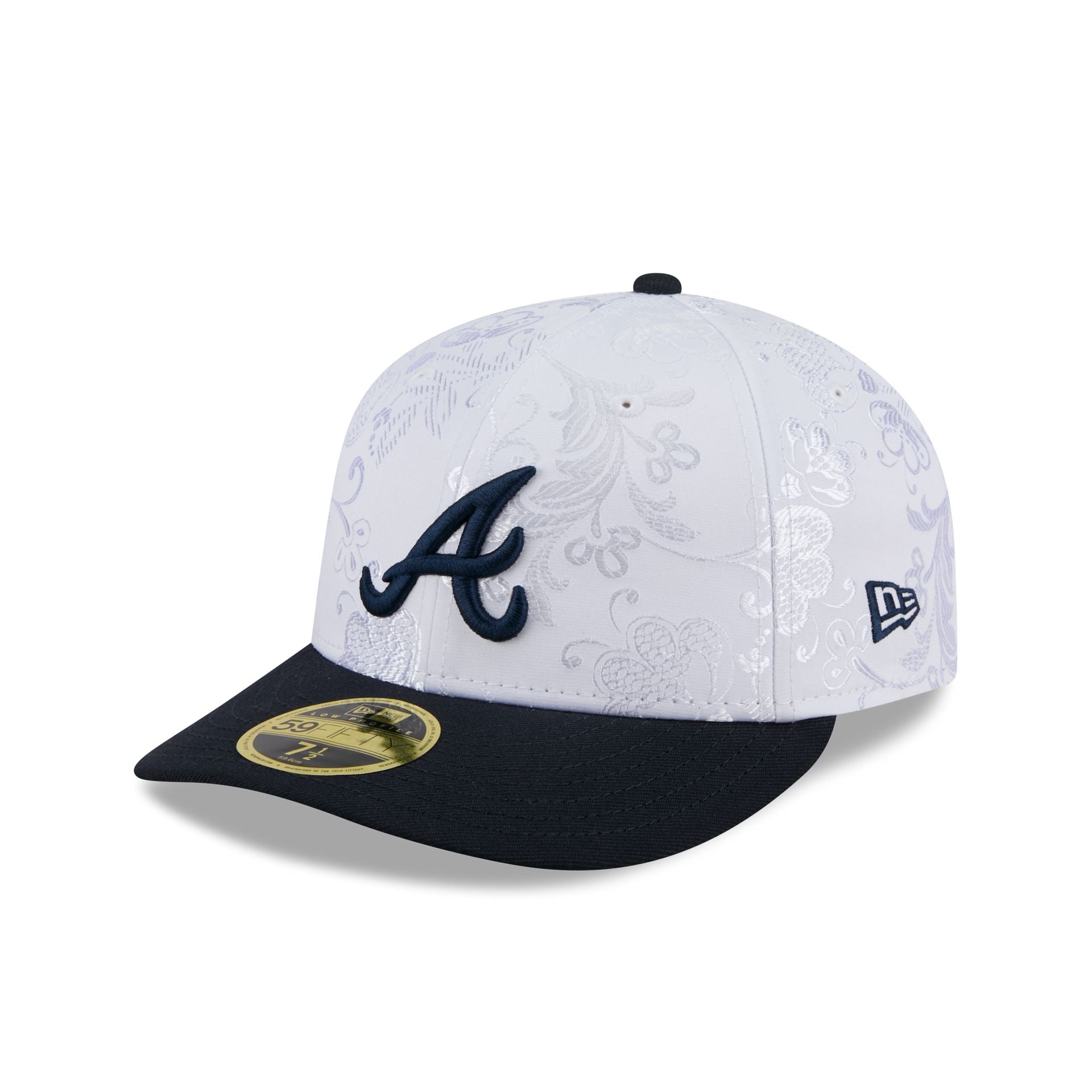 Atlanta Braves Floral Shine Low Profile 59Fifty Fitted Hat