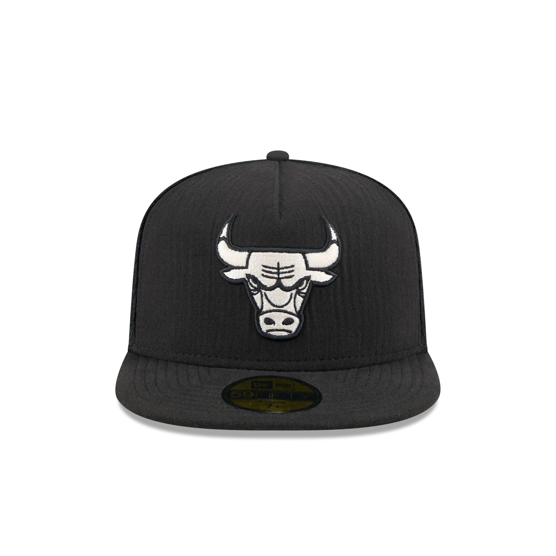 Alternative view of Chicago Bulls Black Mesh 59Fifty A-Frame Fitted Hat