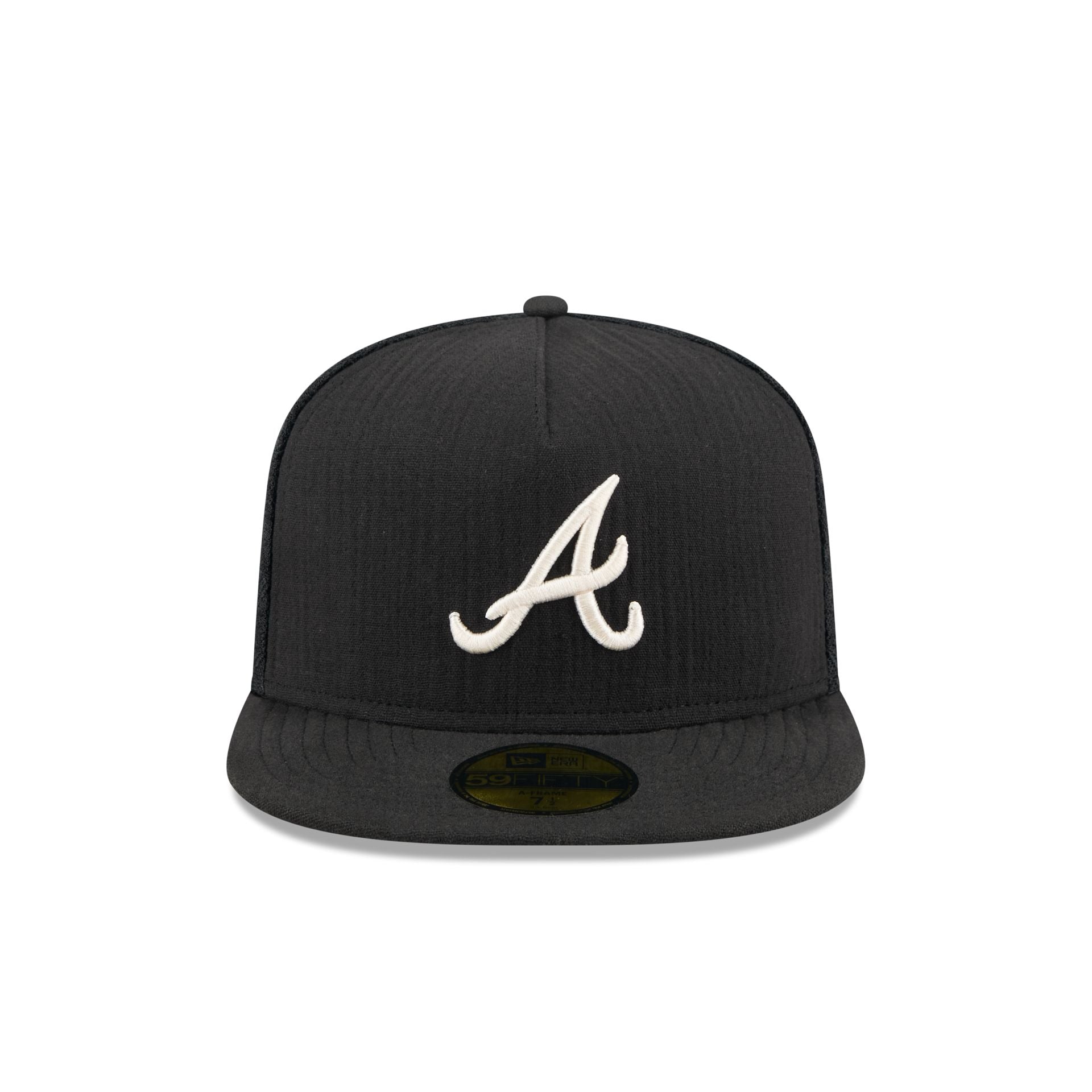 Alternative view of Atlanta Braves Black Mesh 59Fifty A-Frame Fitted Hat