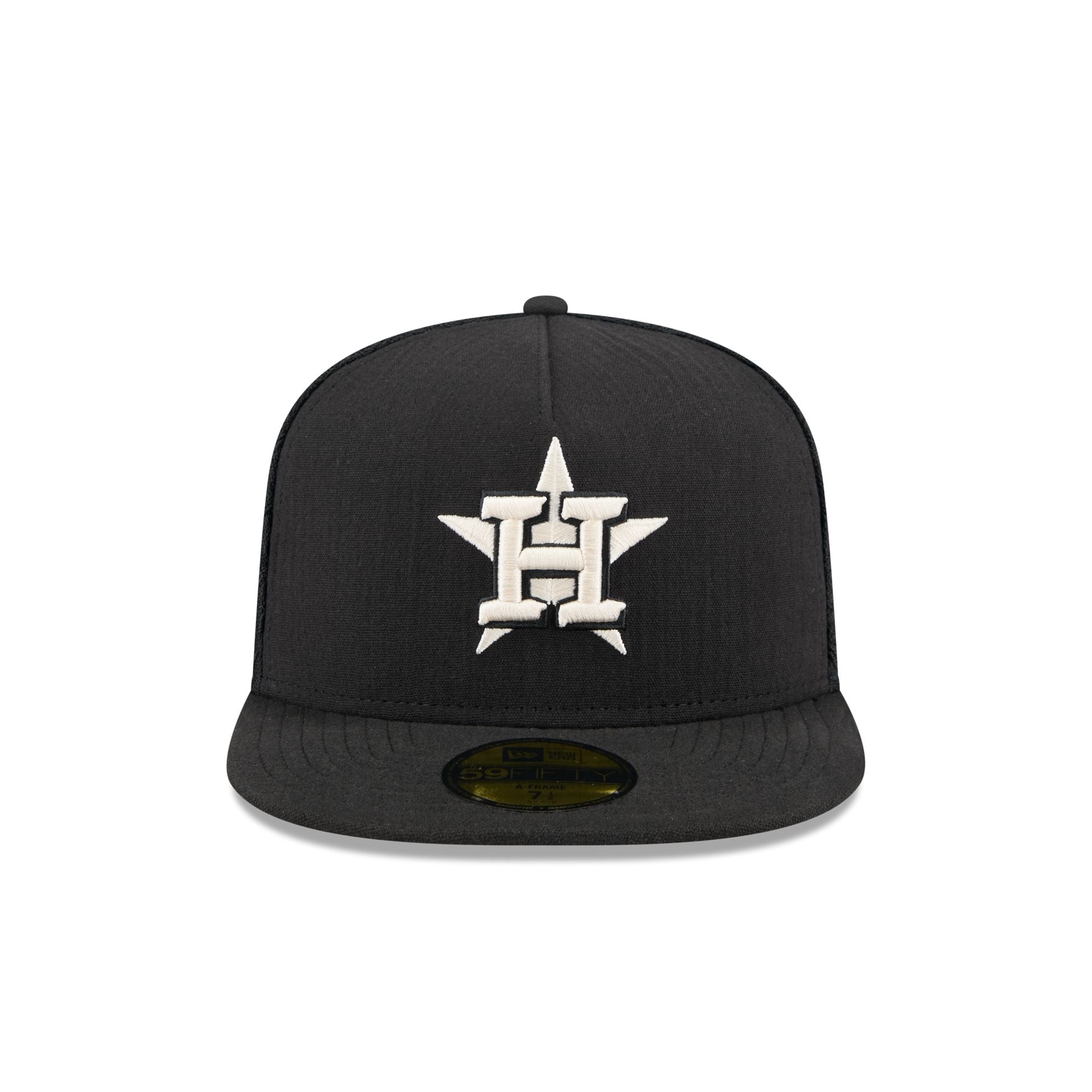 Alternative view of Houston Astros Black Mesh 59Fifty A-Frame Fitted Hat