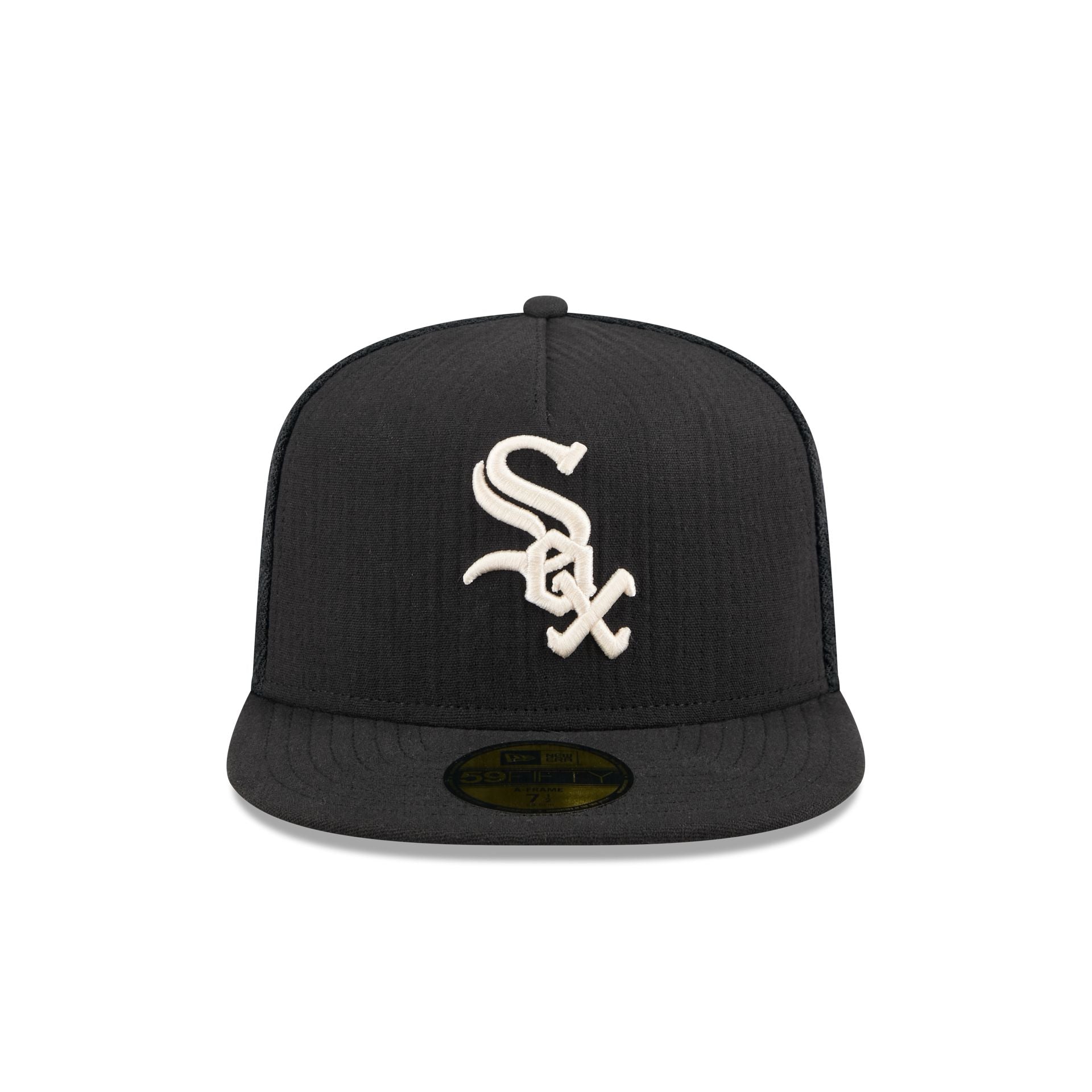 Alternative view of Chicago White Sox Black Mesh 59Fifty A-Frame Fitted Hat