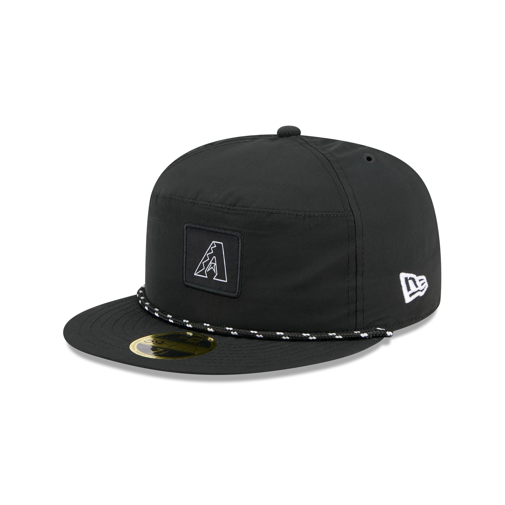 Arizona Diamondbacks Black Poly Rope Split Panel 59Fifty Fitted Hat