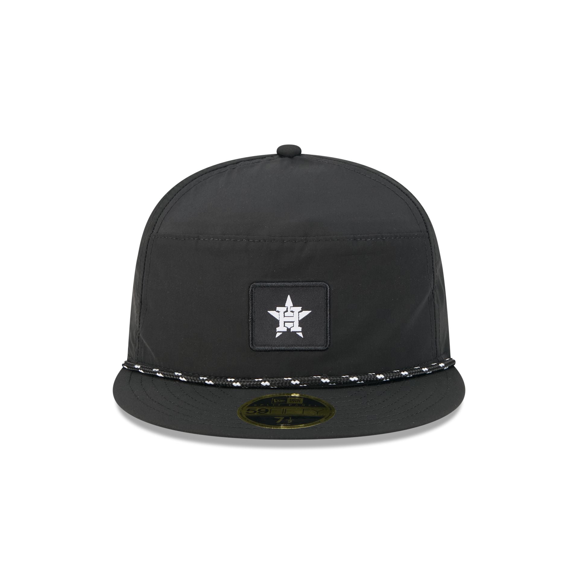 Alternative view of Houston Astros Black Poly Rope Split Panel 59Fifty Fitted Hat