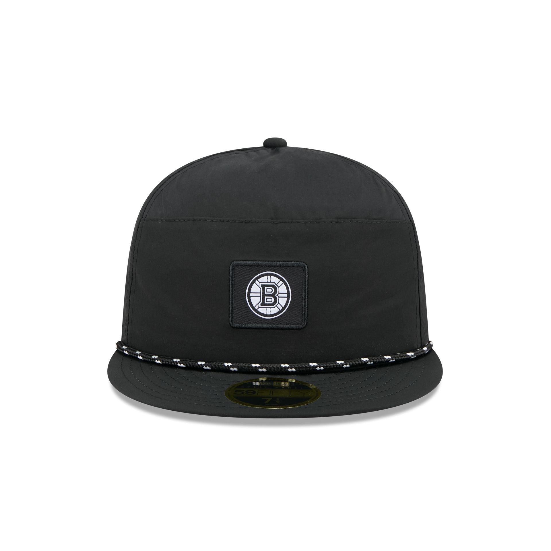 Alternative view of Boston Bruins Black Poly Rope Split Panel 59Fifty Fitted Hat