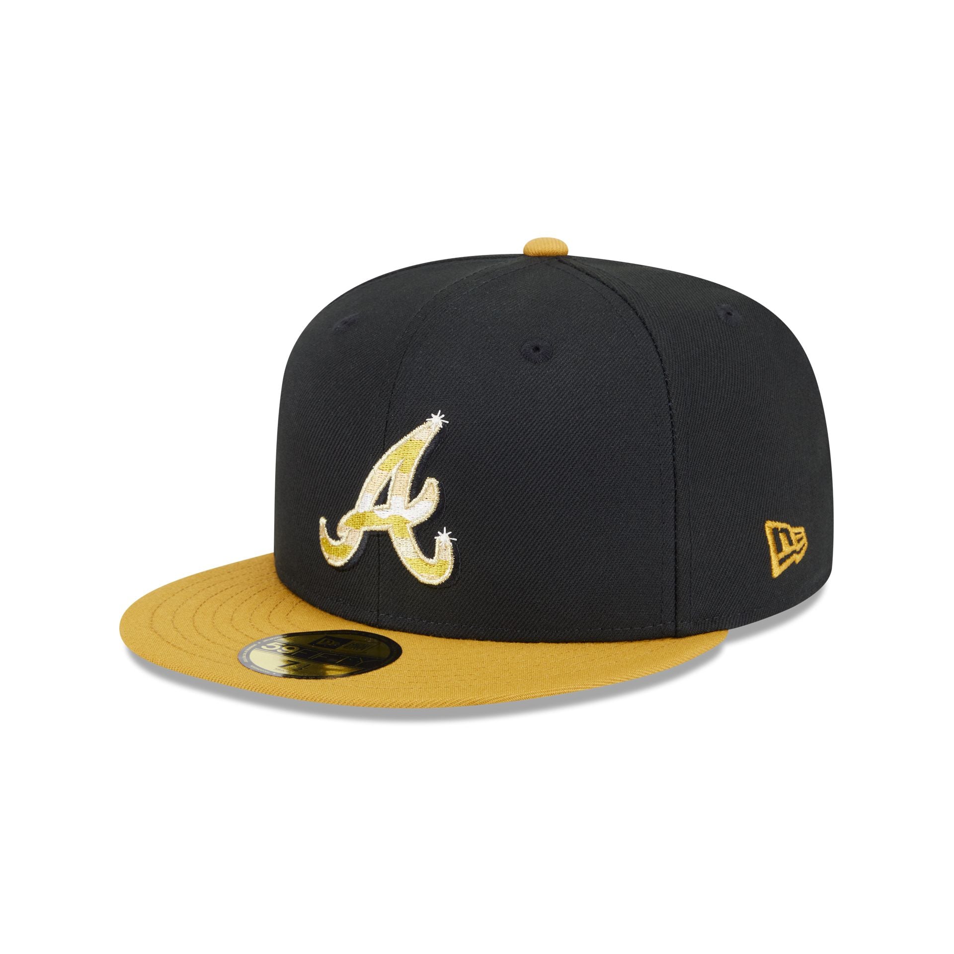 Atlanta Braves Metallic Gold Logo 59Fifty Fitted Hat