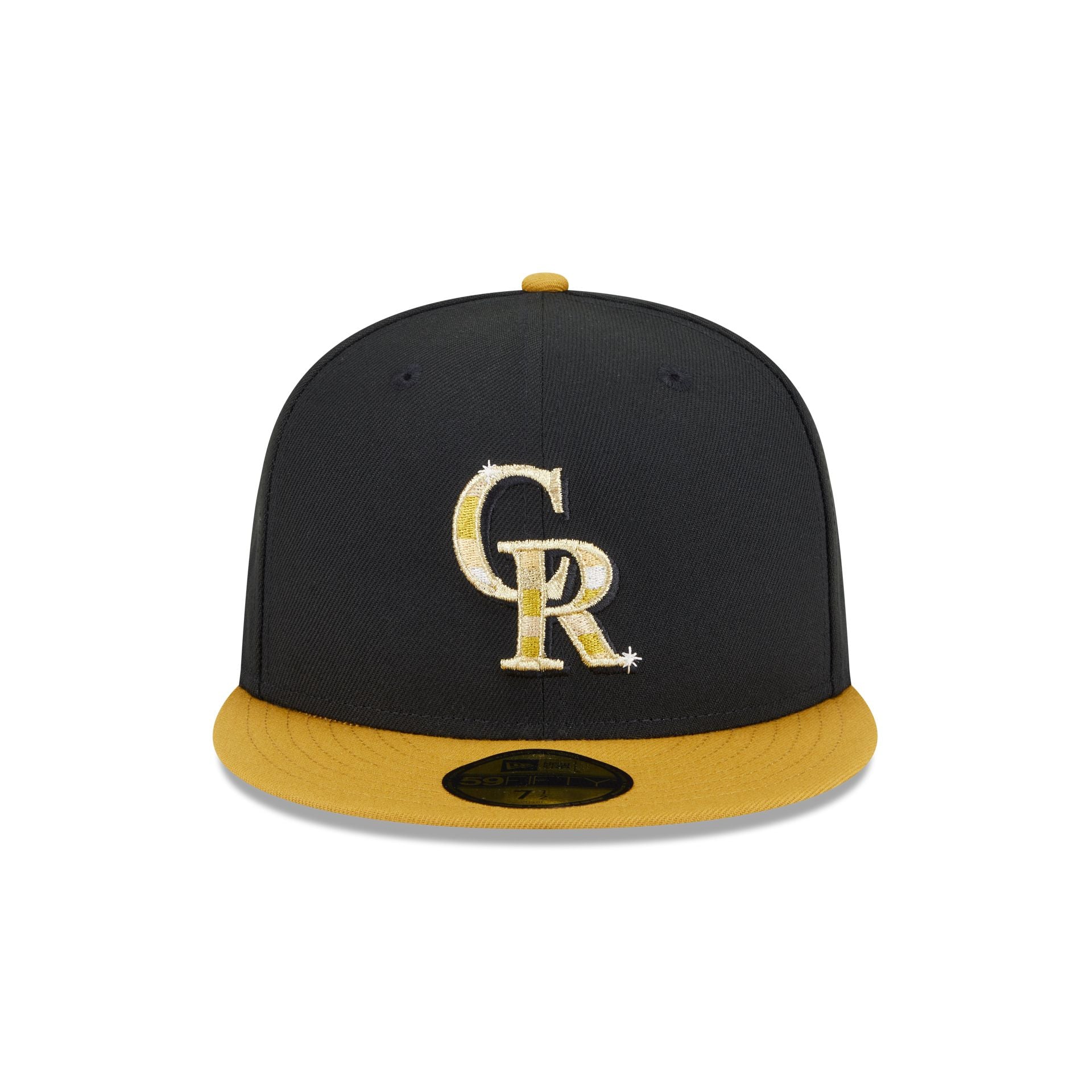 Alternative view of Colorado Rockies Metallic Gold Logo 59Fifty Fitted Hat