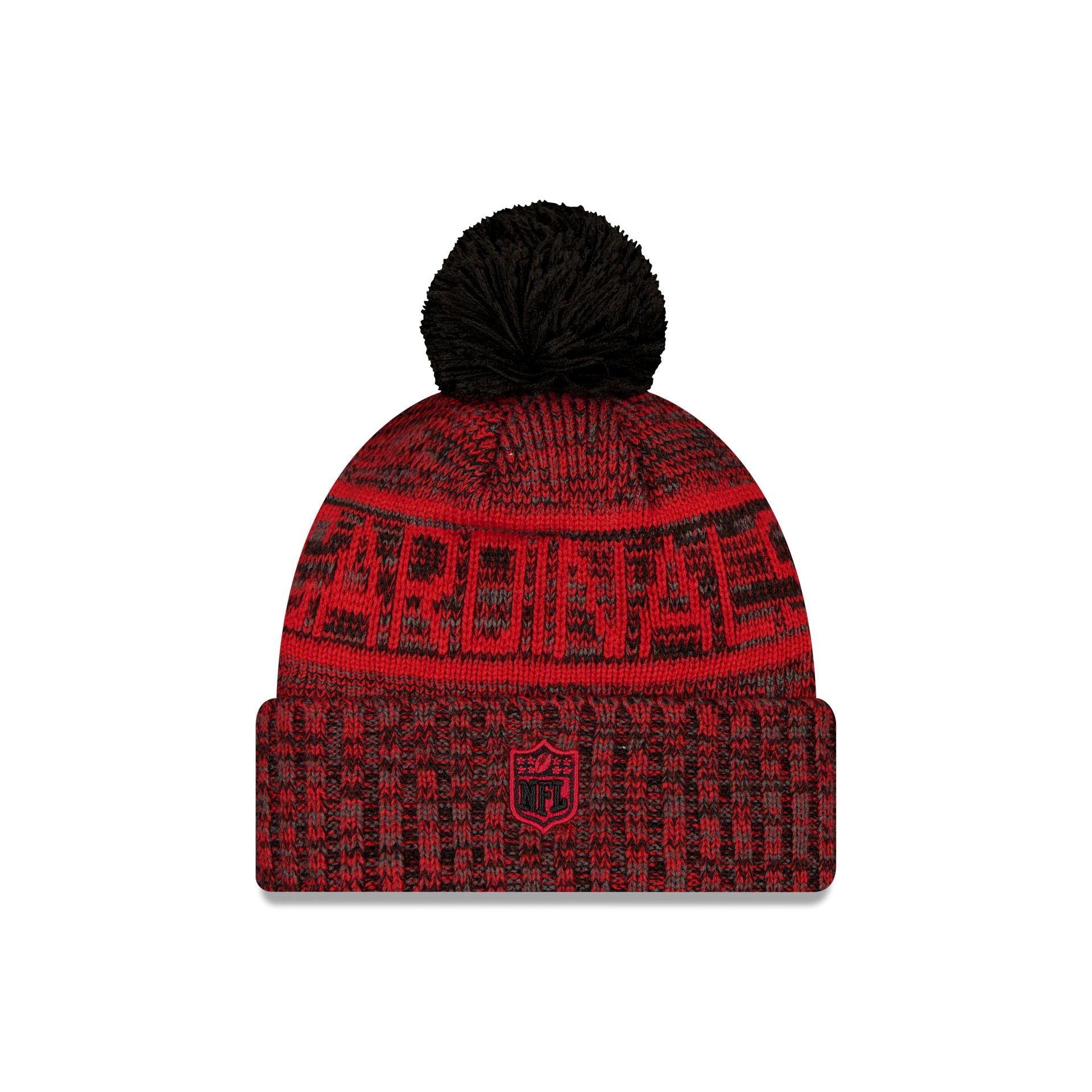 Alternative view of Arizona Cardinals 2025 Sideline Cold Weather Black Pom Knit Hat