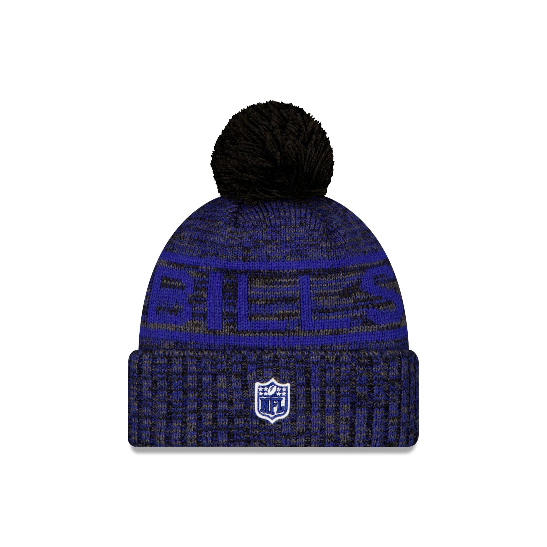 Alternative view of Buffalo Bills 2025 Sideline Cold Weather Black Pom Knit Hat