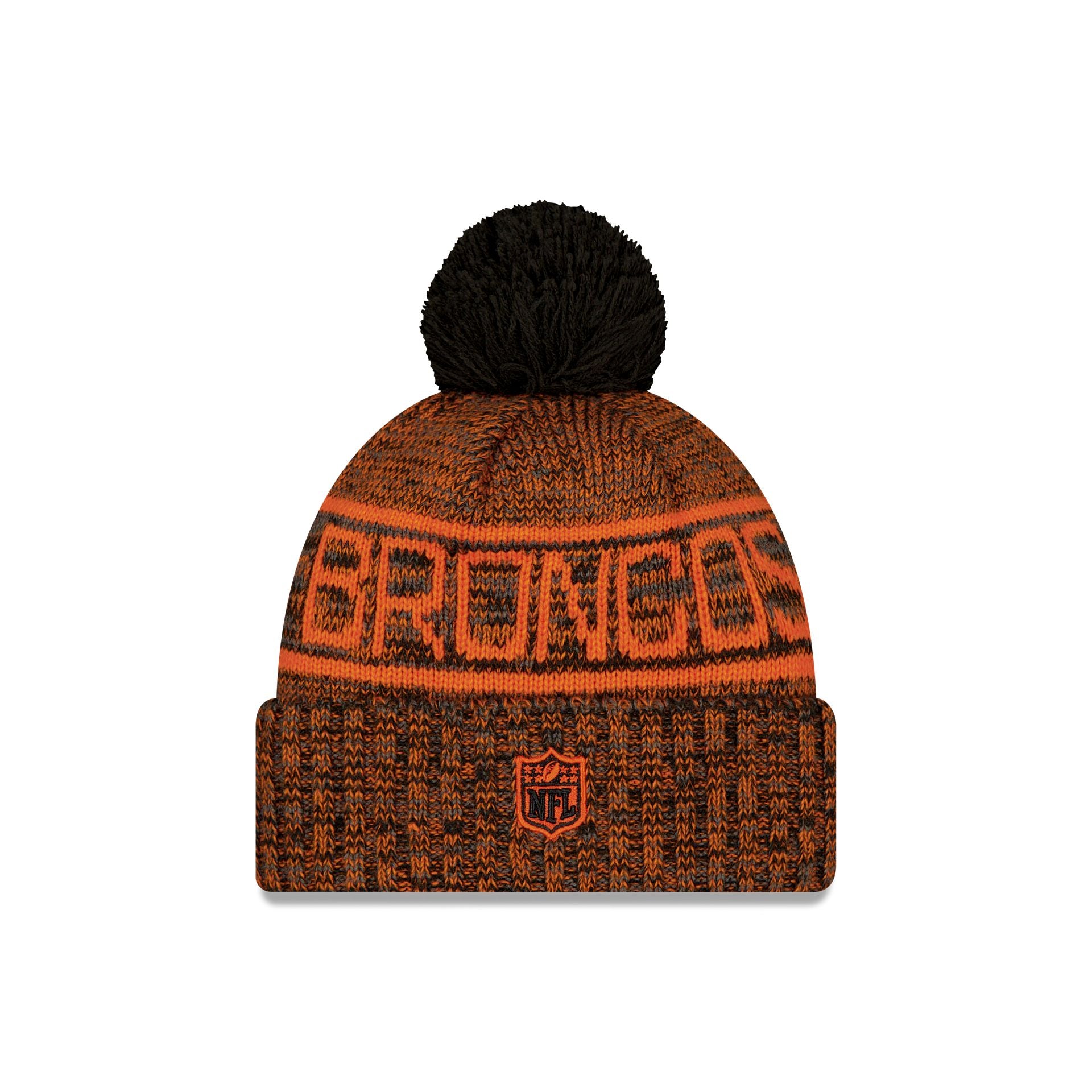 Alternative view of Denver Broncos 2025 Sideline Cold Weather Black Pom Knit Hat