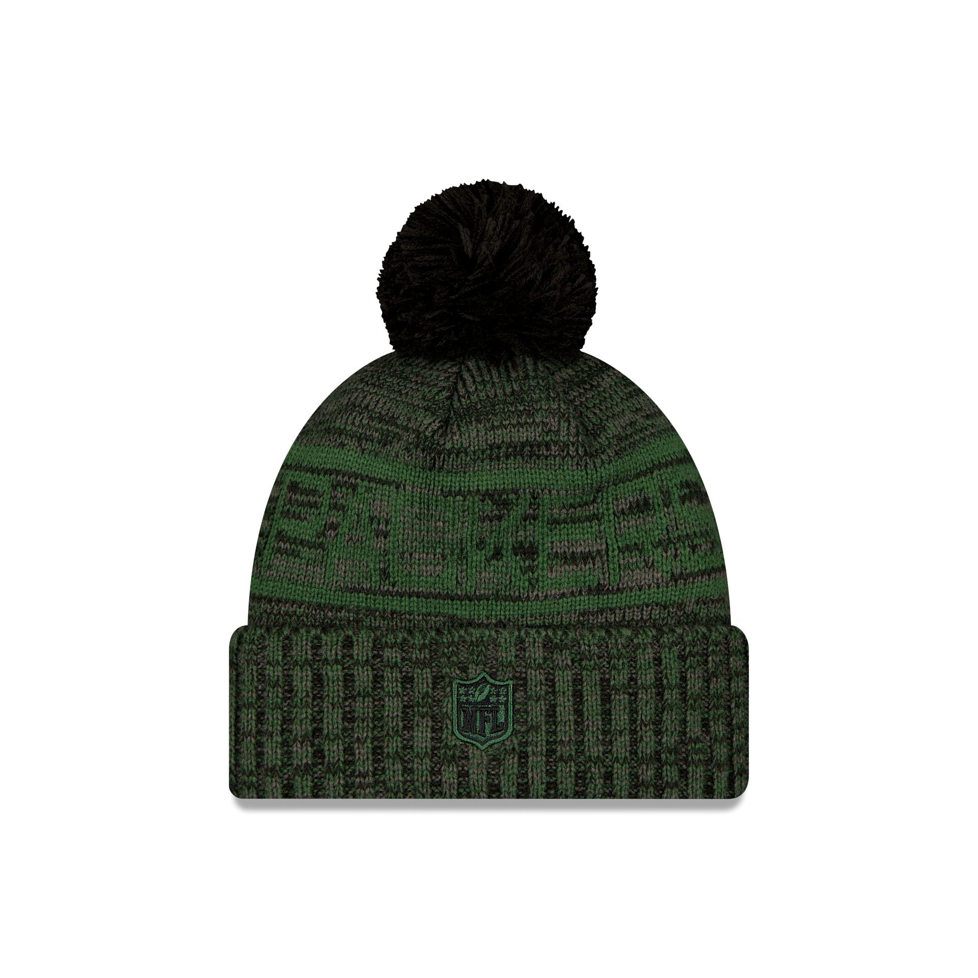 Alternative view of Green Bay Packers 2025 Sideline Cold Weather Black Pom Knit Hat