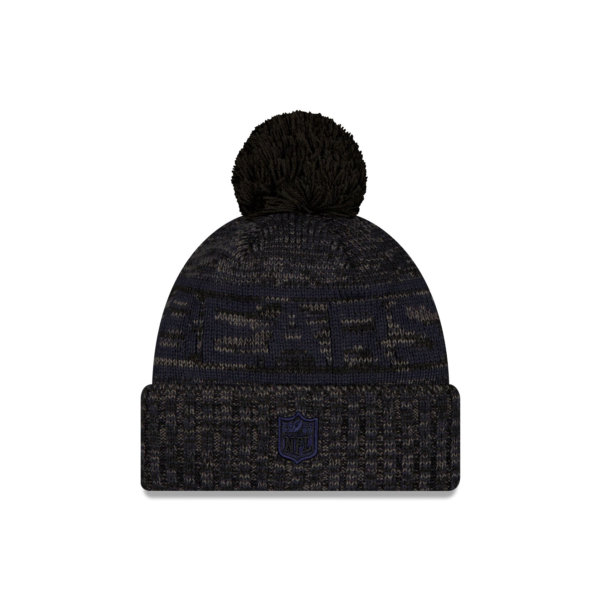 Alternative view of Chicago Bears 2025 Sideline Cold Weather Black Pom Knit Hat