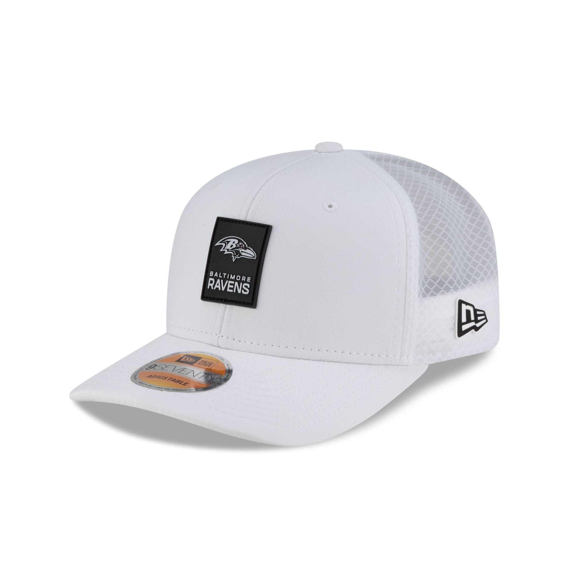 Baltimore Ravens 2025 Sideline Hot Weather White 9Seventy Trucker Hat